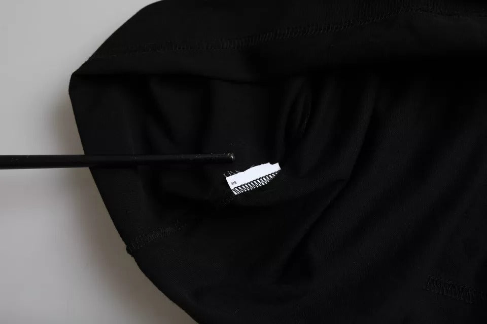 Dolce & Gabbana Black Logo Emsed Cotton Crew Neck T-shirt