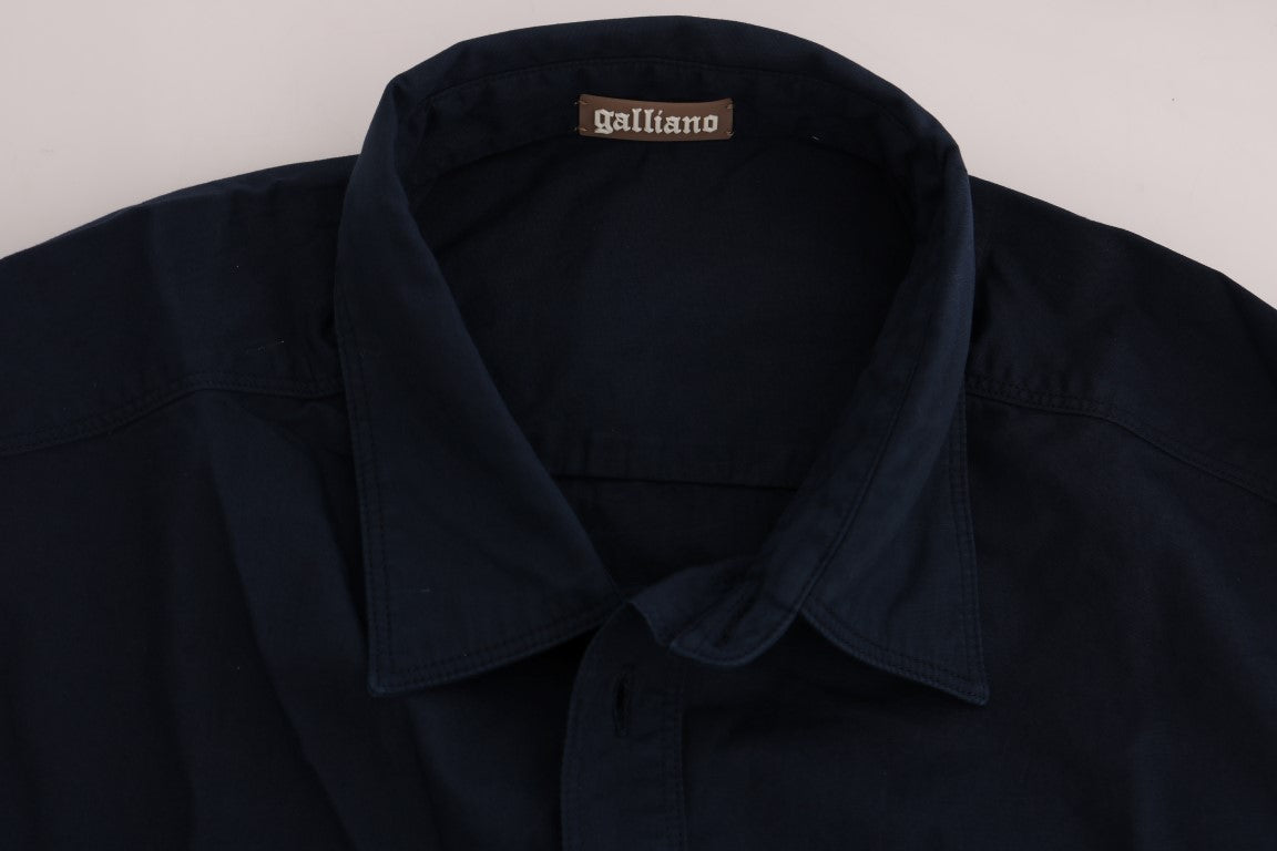 John Galliano Blue Casual Cotton Long Sleeve Shirt - PreLoved & Luxe
