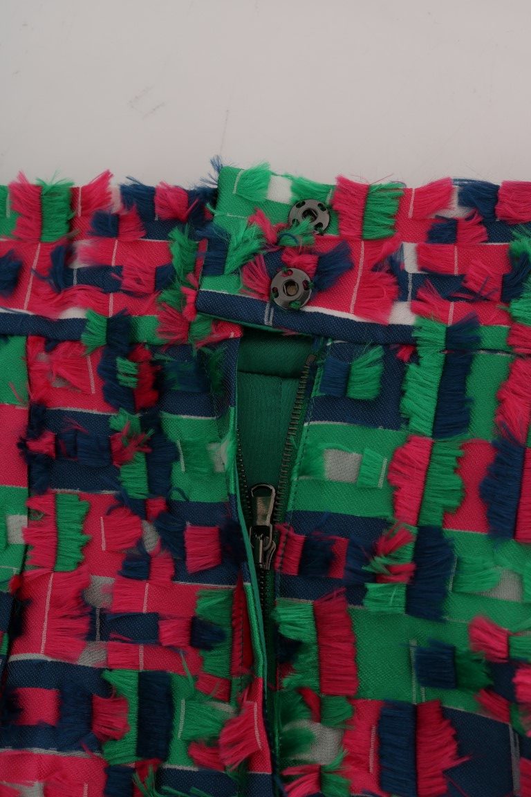 Dolce & Gabbana Pink Green Jacquard Pencil Skirt - PreLoved & Luxe