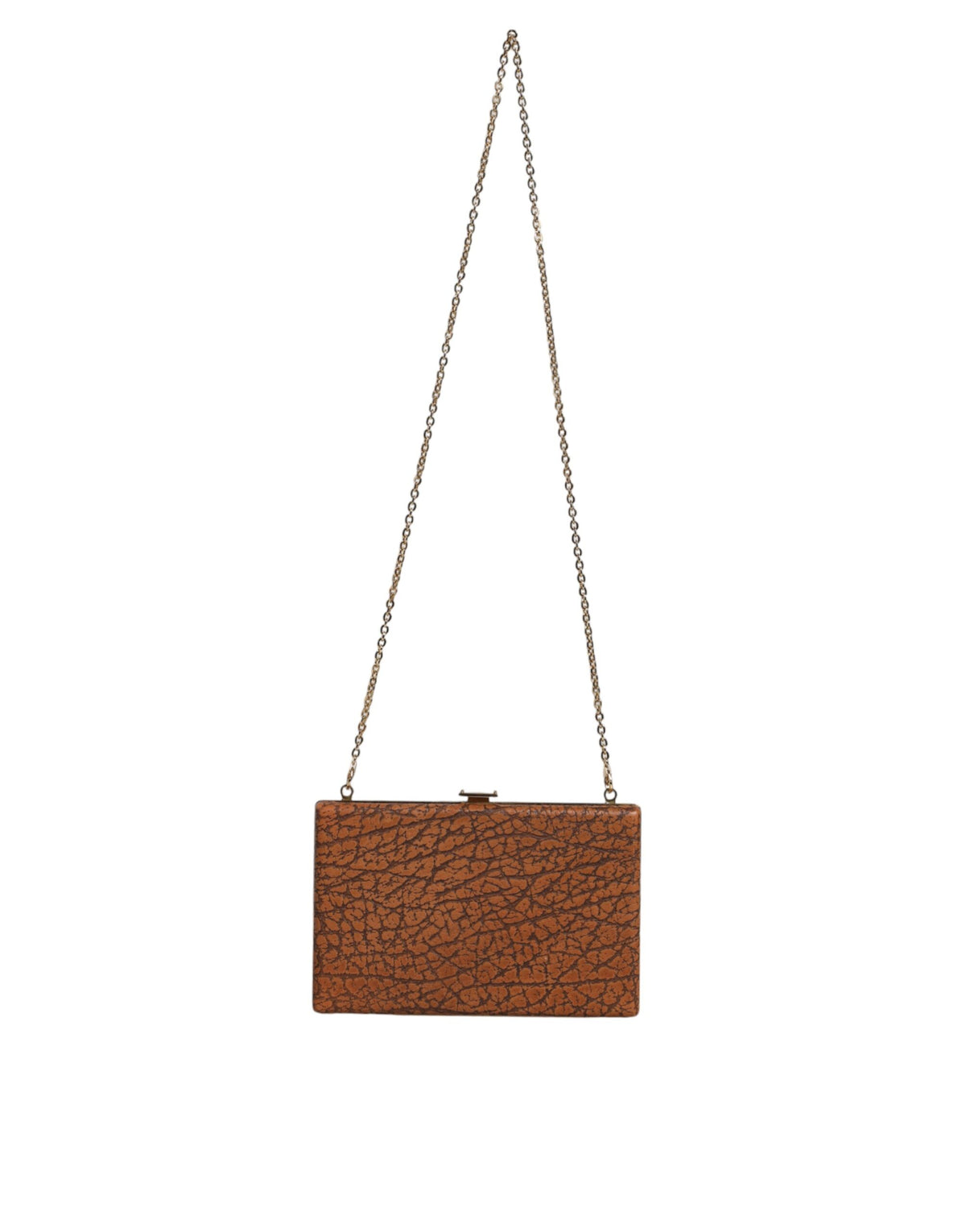 Dolce & Gabbana Brown Leather Gold Frame Clutch Mini Crossbody Bag, new with tags – image 2 of 8