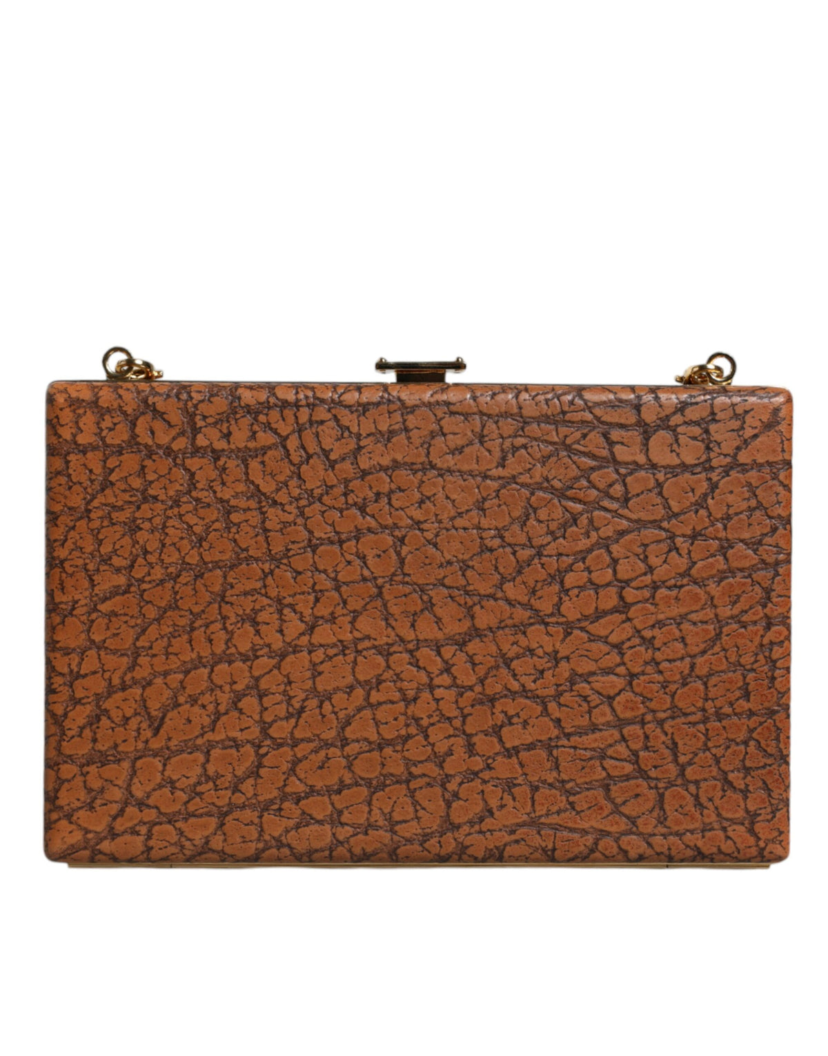 Dolce & Gabbana Brown Leather Gold Frame Clutch Mini Crossbody Bag, new with tags – image 7 of 8