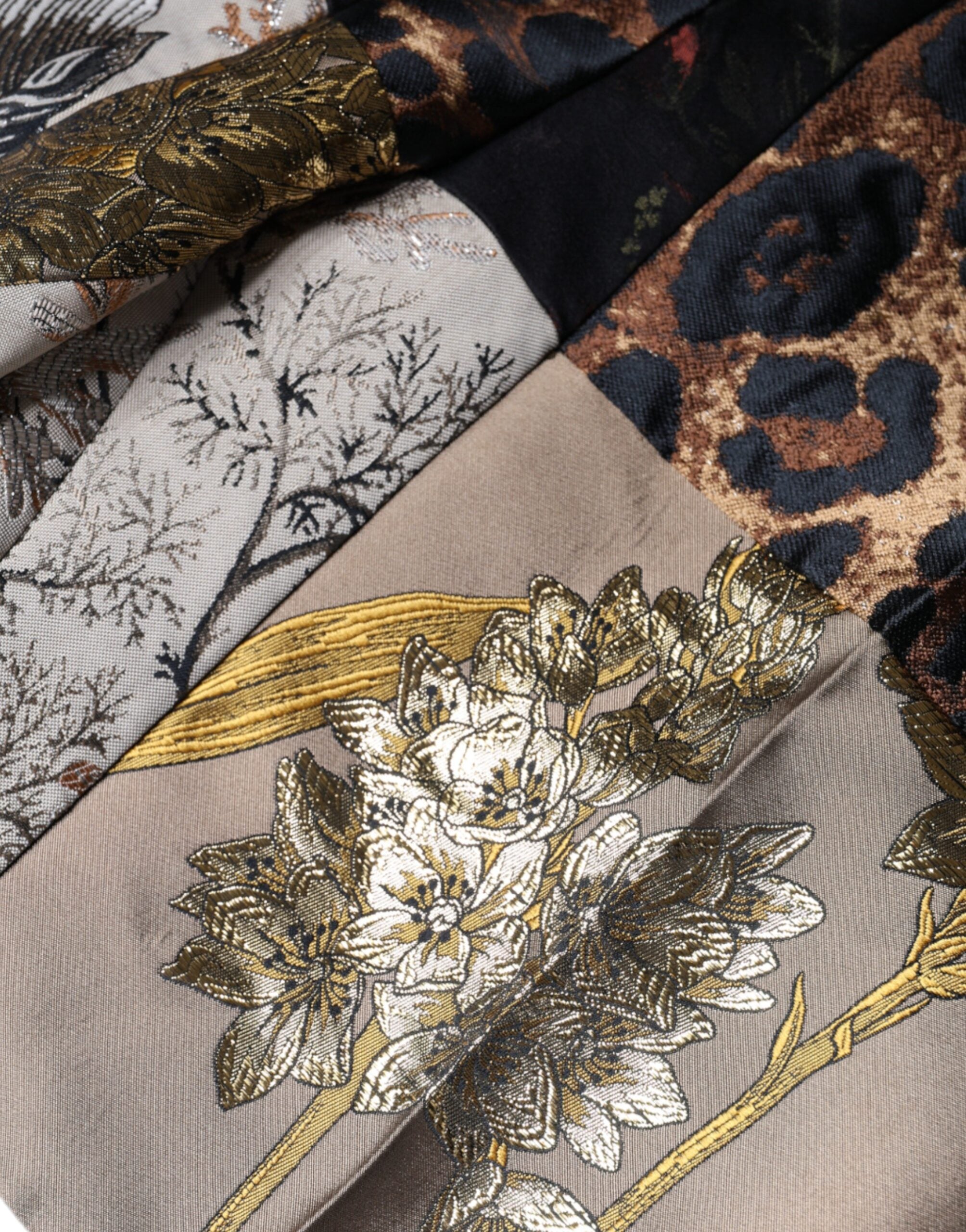New Dolce & Gabbana Patchwork Jacquard High Waist Pants