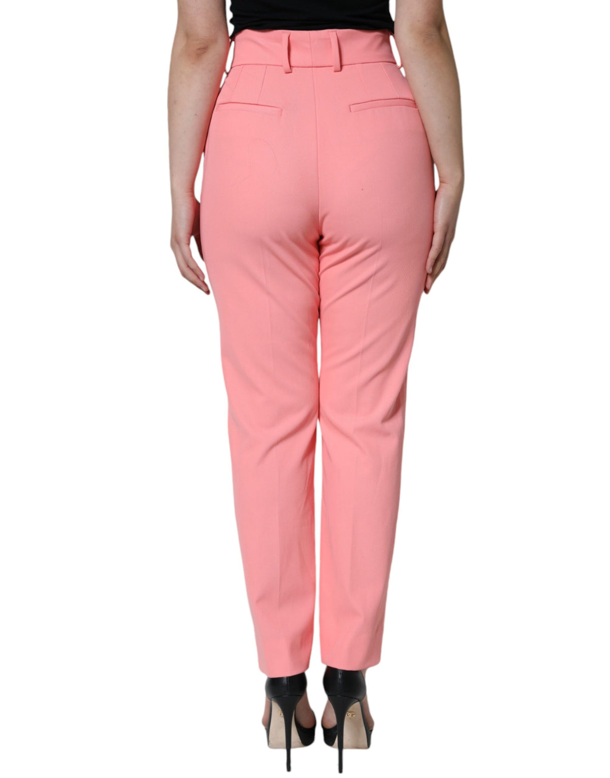 New Dolce & Gabbana Rose Pink High Waist Tapered Pants