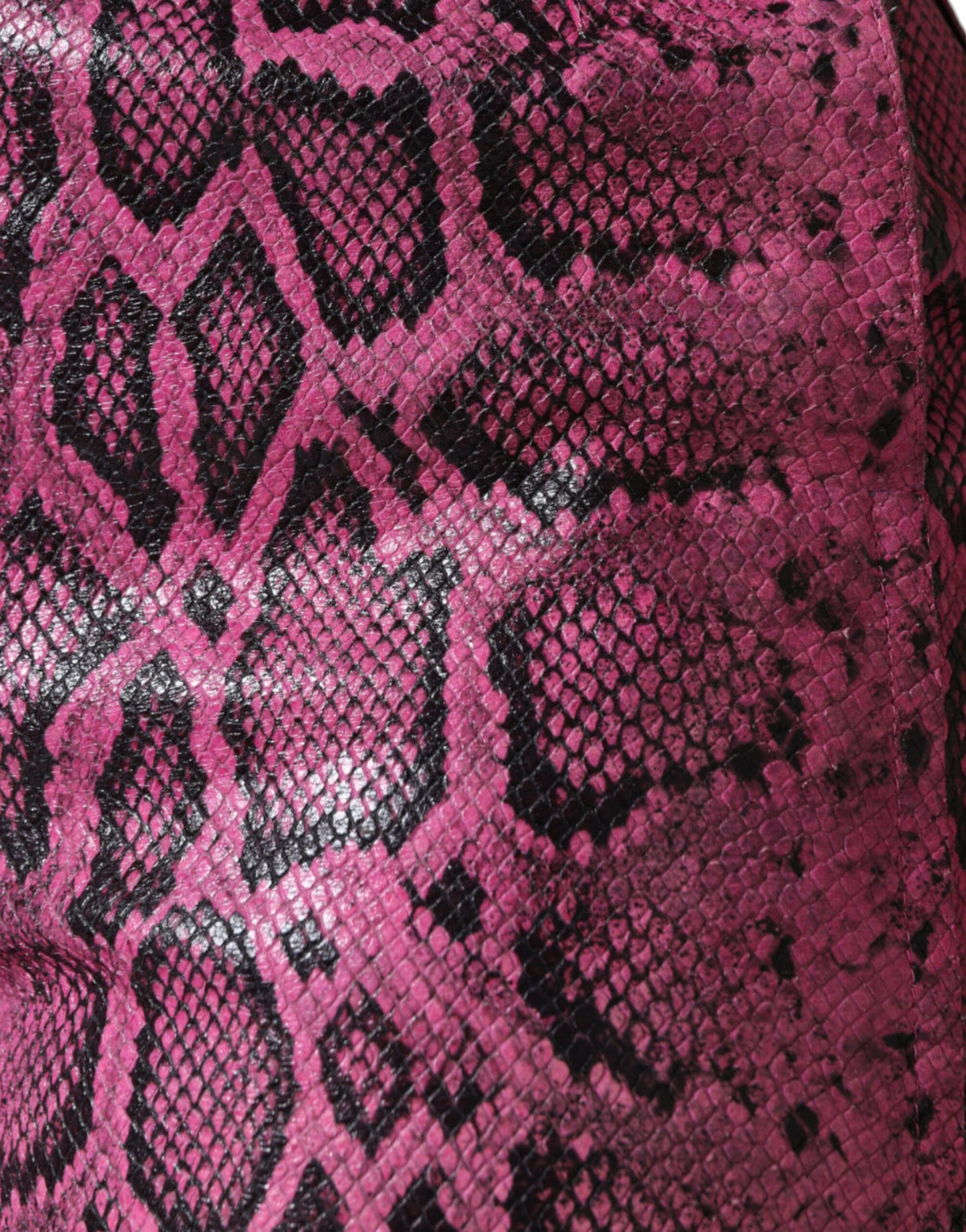 New Dolce & Gabbana Pink Leather High Waist Hot Pants Shorts