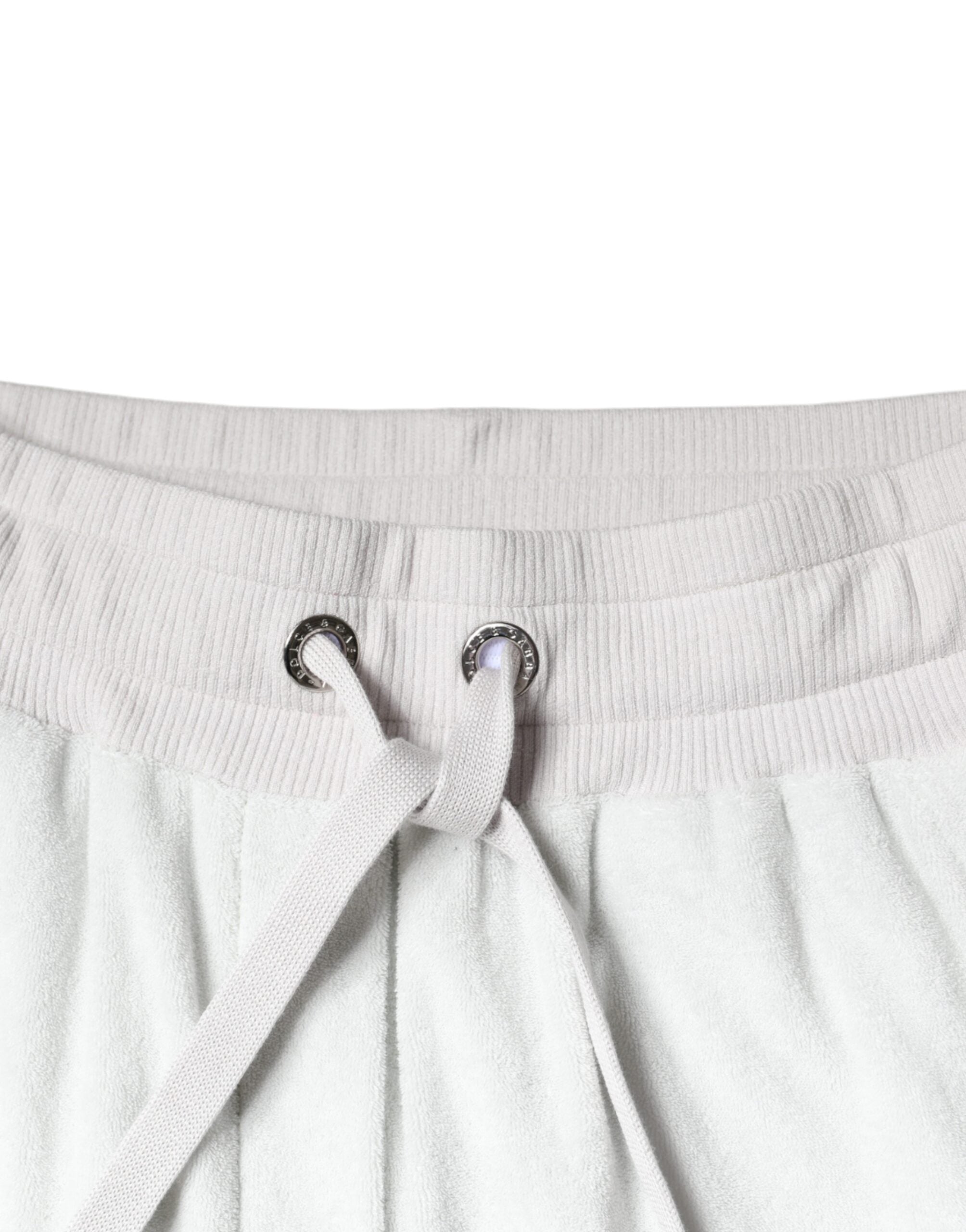 New Dolce & Gabbana White Nylon Jogger Sweatpants Pants
