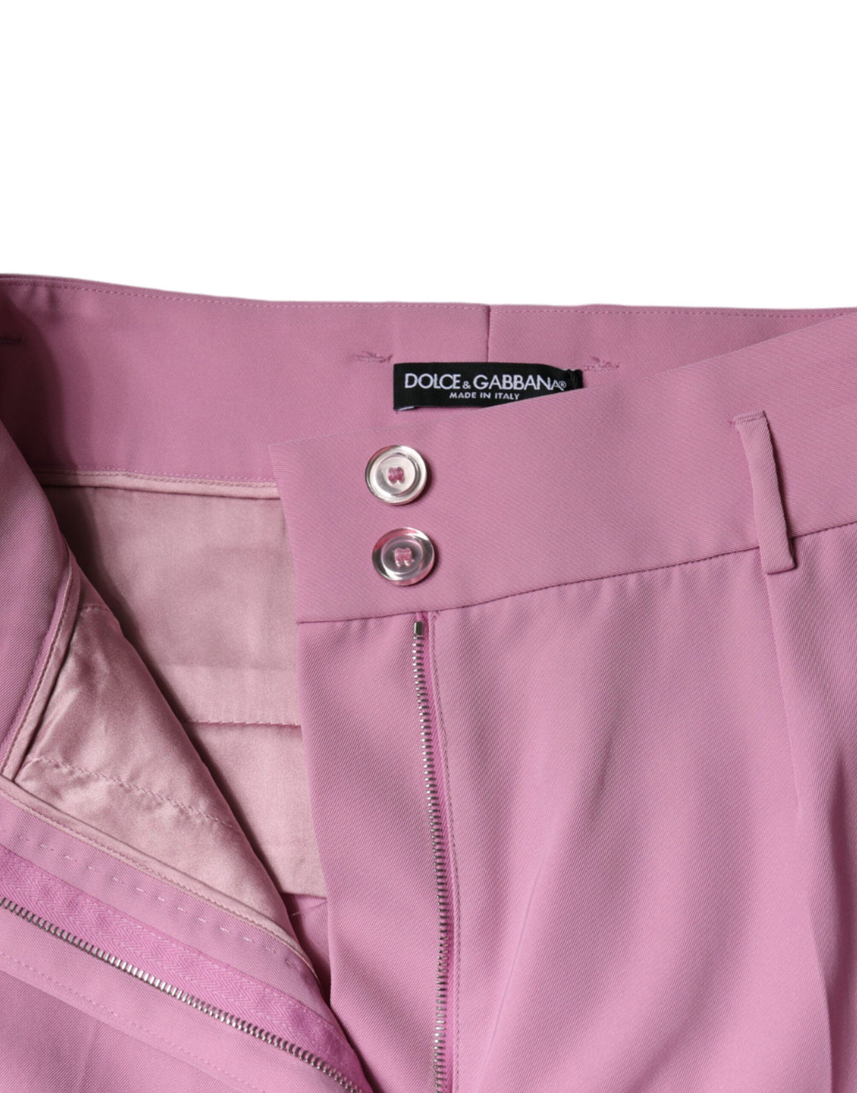 New Dolce & Gabbana Pink High Waist Women Tapered Pants