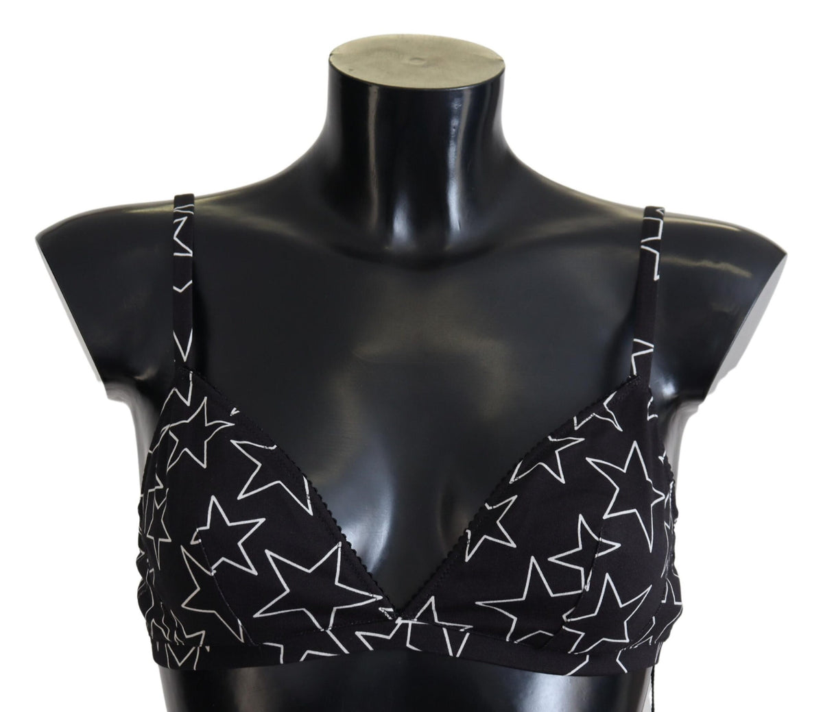New Dolce & Gabbana Black Millennials Star Non Wire Cotton Bra Underwear