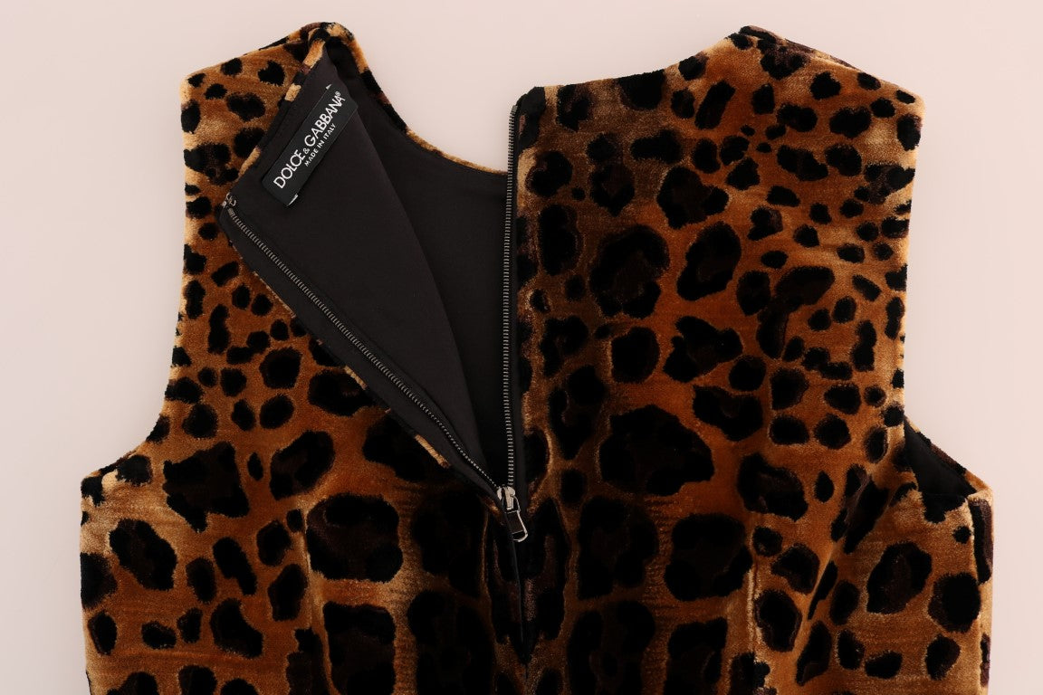 Dolce & Gabbana Brown Leopard Print Silk Sheath Dress - PreLoved & Luxe