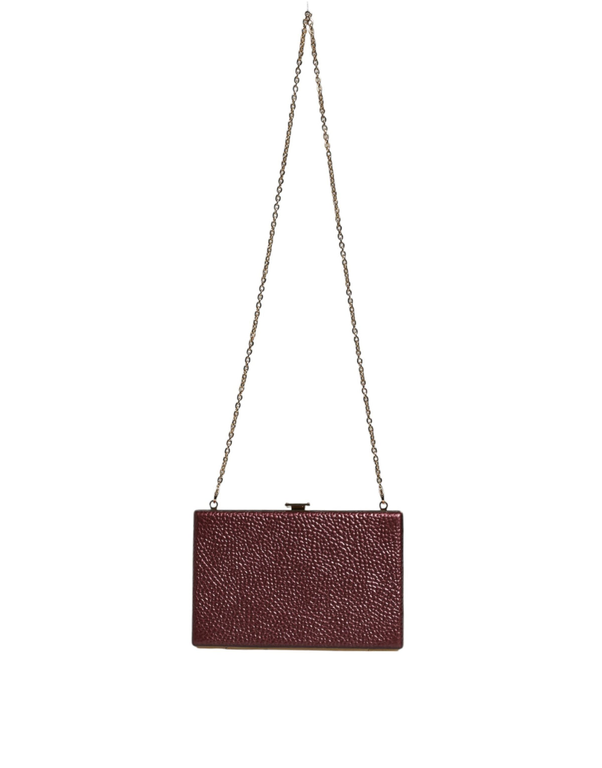 Dolce & Gabbana Maroon Leather Clutch Evening Crossbody Bag, new with tags – image 2 of 8