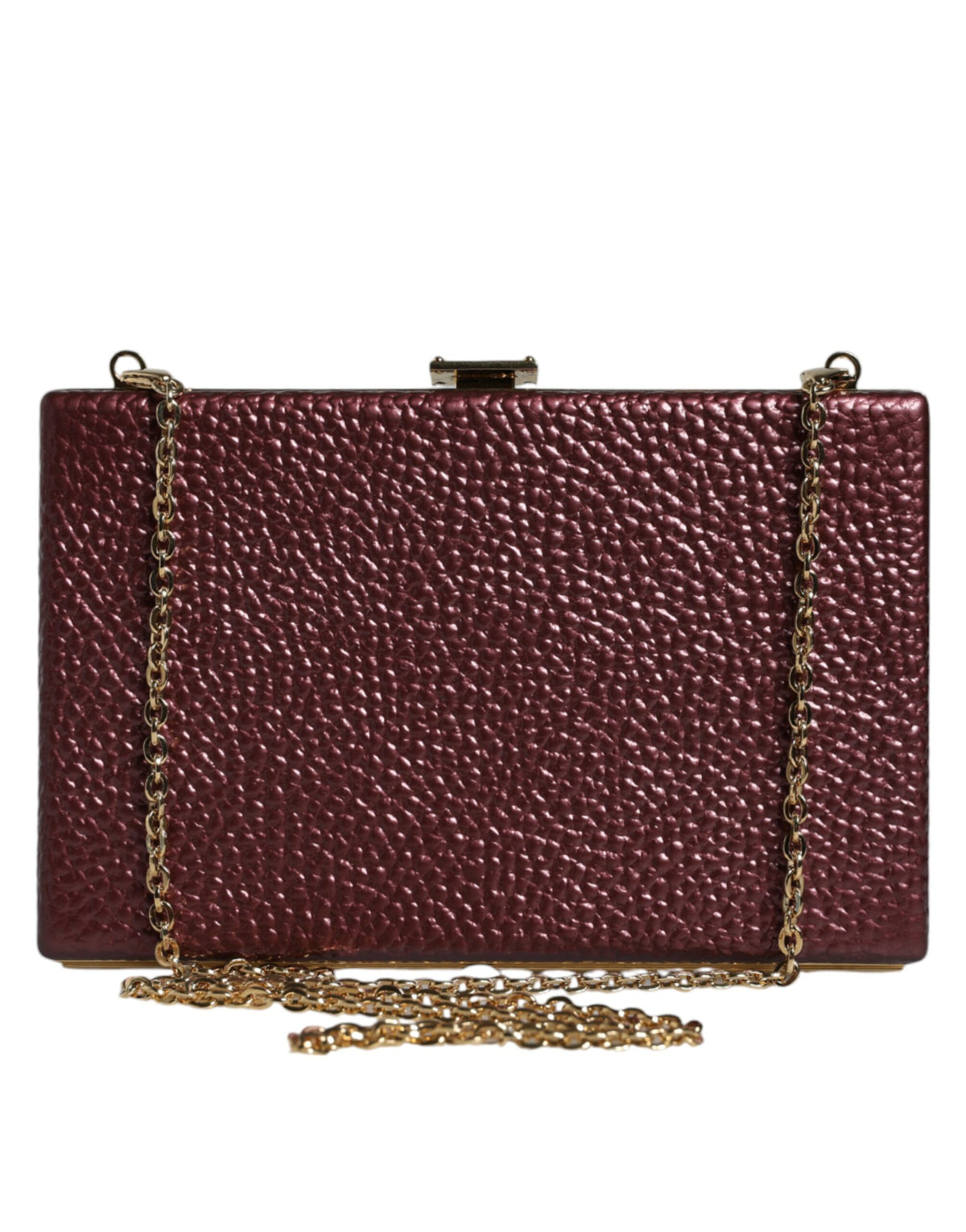 Dolce & Gabbana Maroon Leather Clutch Evening Crossbody Bag, new with tags – image 1 of 8
