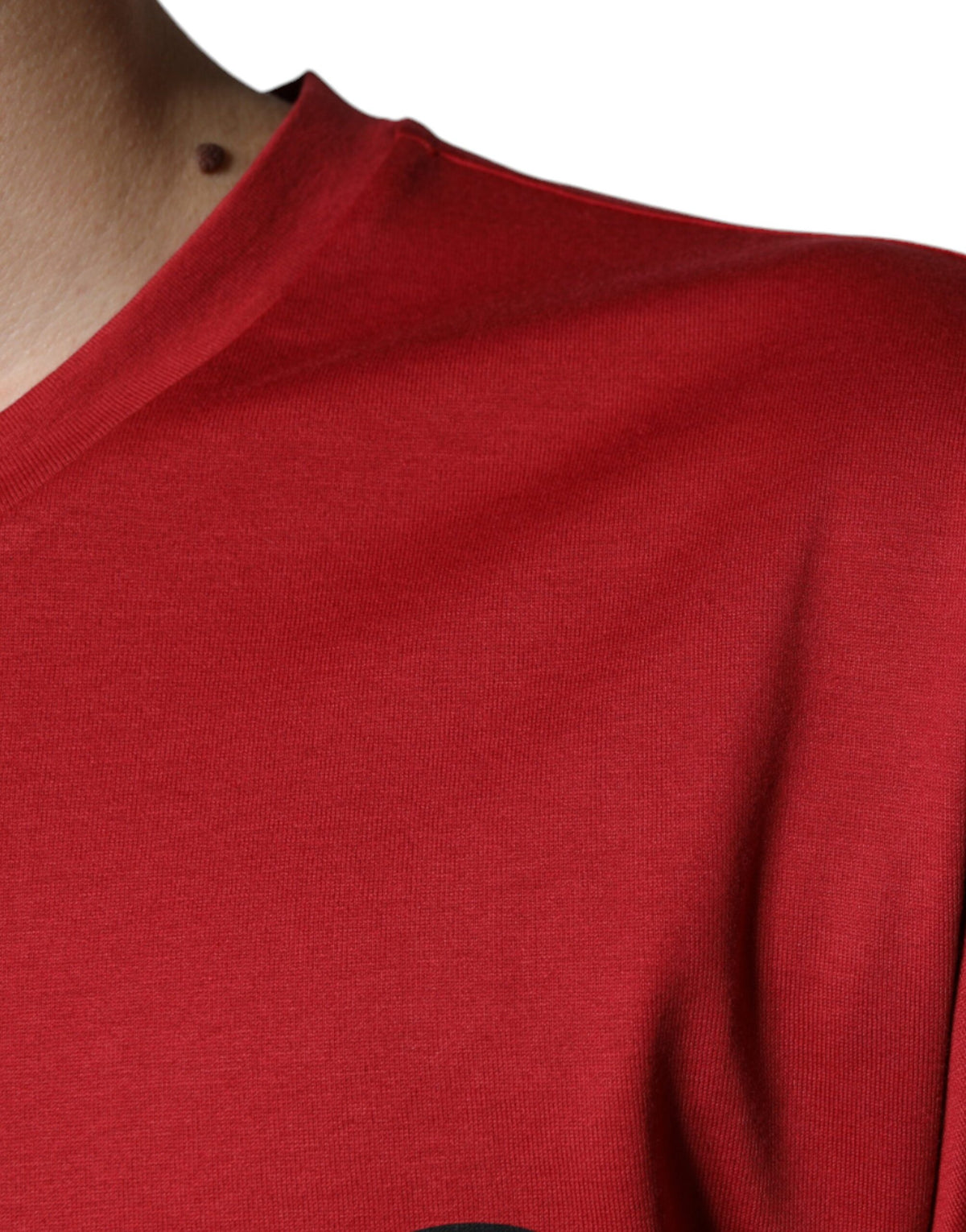 New Dolce & Gabbana Red Cotton DG Logo Print Crew Neck T-shirt