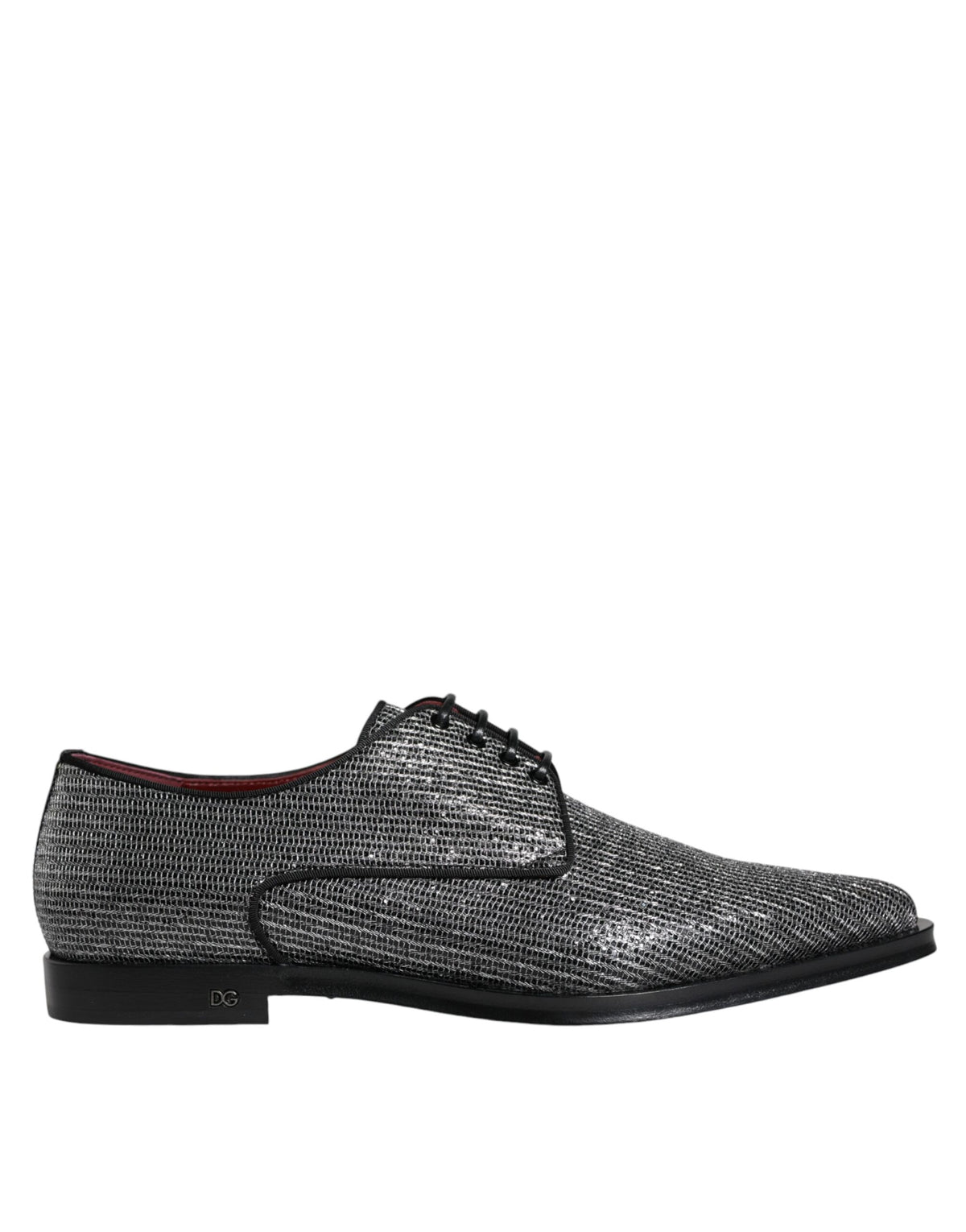 New Dolce & Gabbana Silver Polyurethane Derby Formal Dress Shoes
