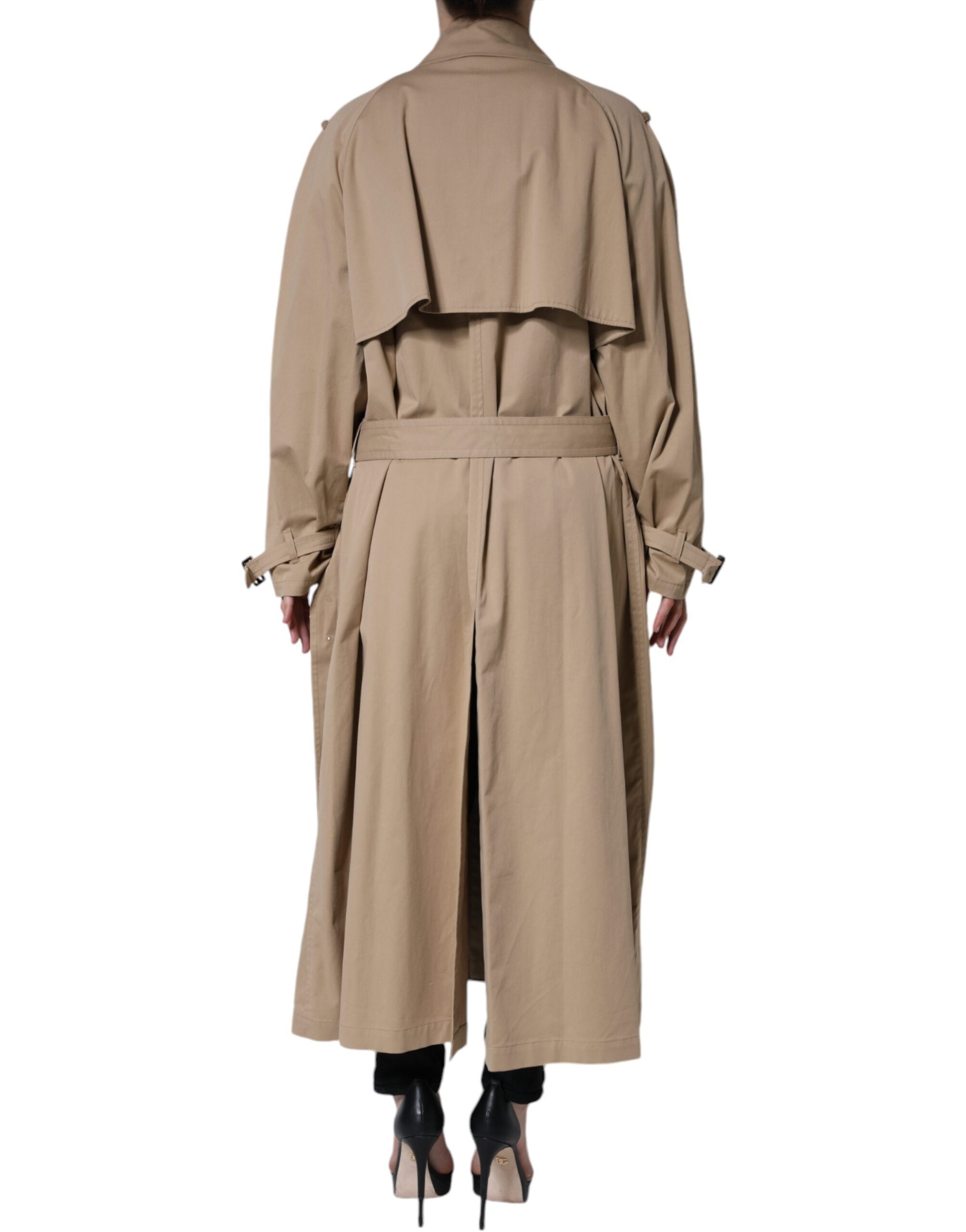 New Dolce & Gabbana Khaki Double Breasted Trench Coat Jacket