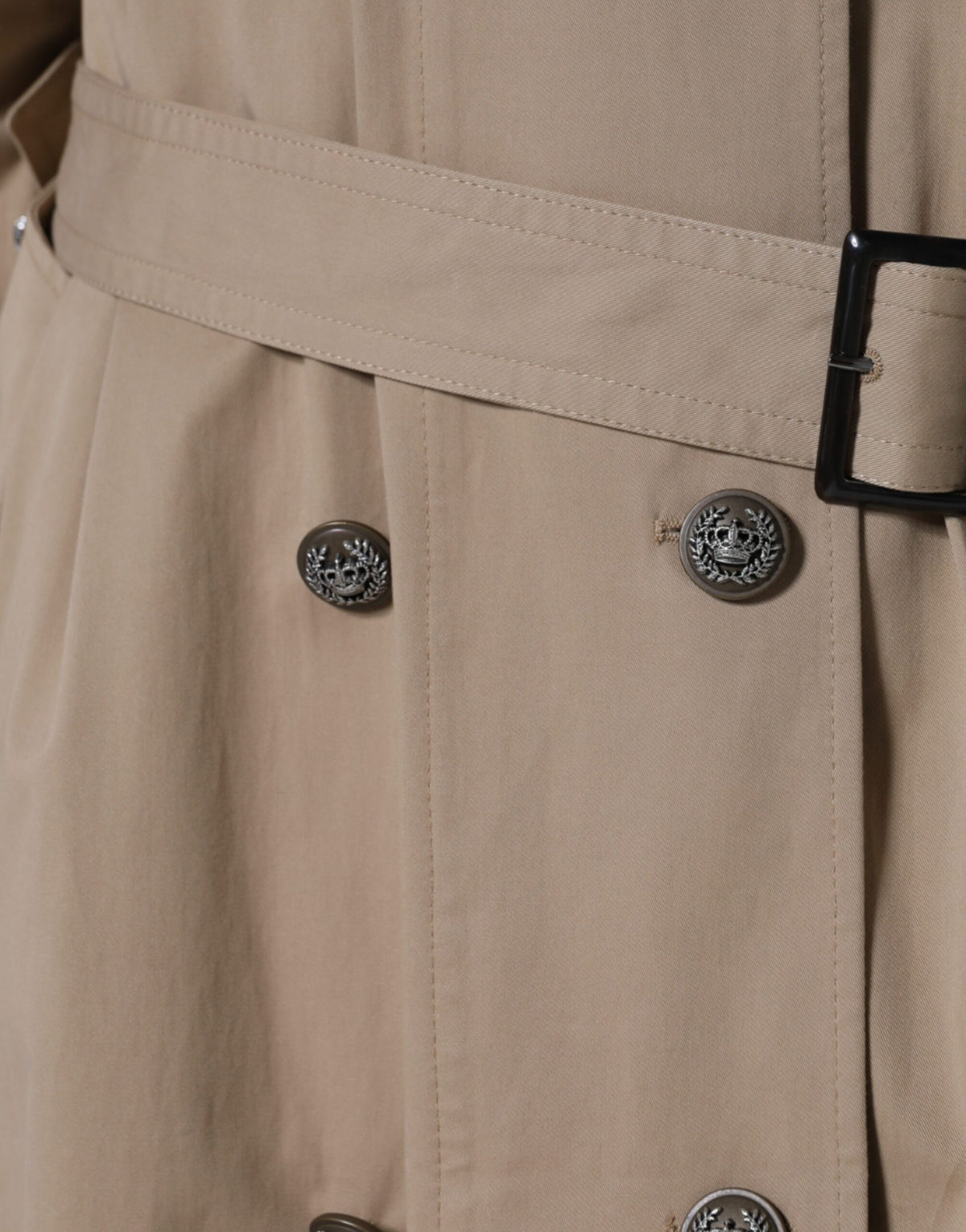 New Dolce & Gabbana Khaki Double Breasted Trench Coat Jacket