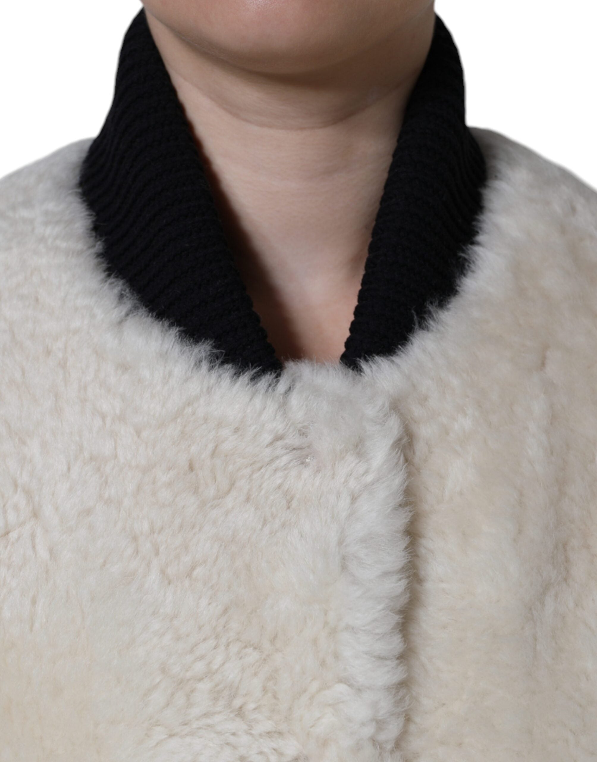 New Burberry White WARRENFORD Shearling Leather Vest Coat Jacket