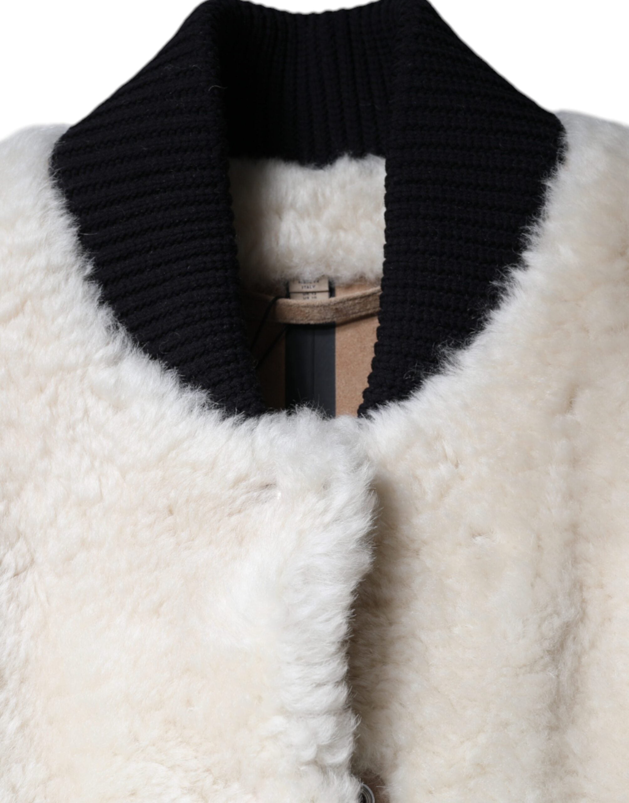 New Burberry White WARRENFORD Shearling Leather Vest Coat Jacket