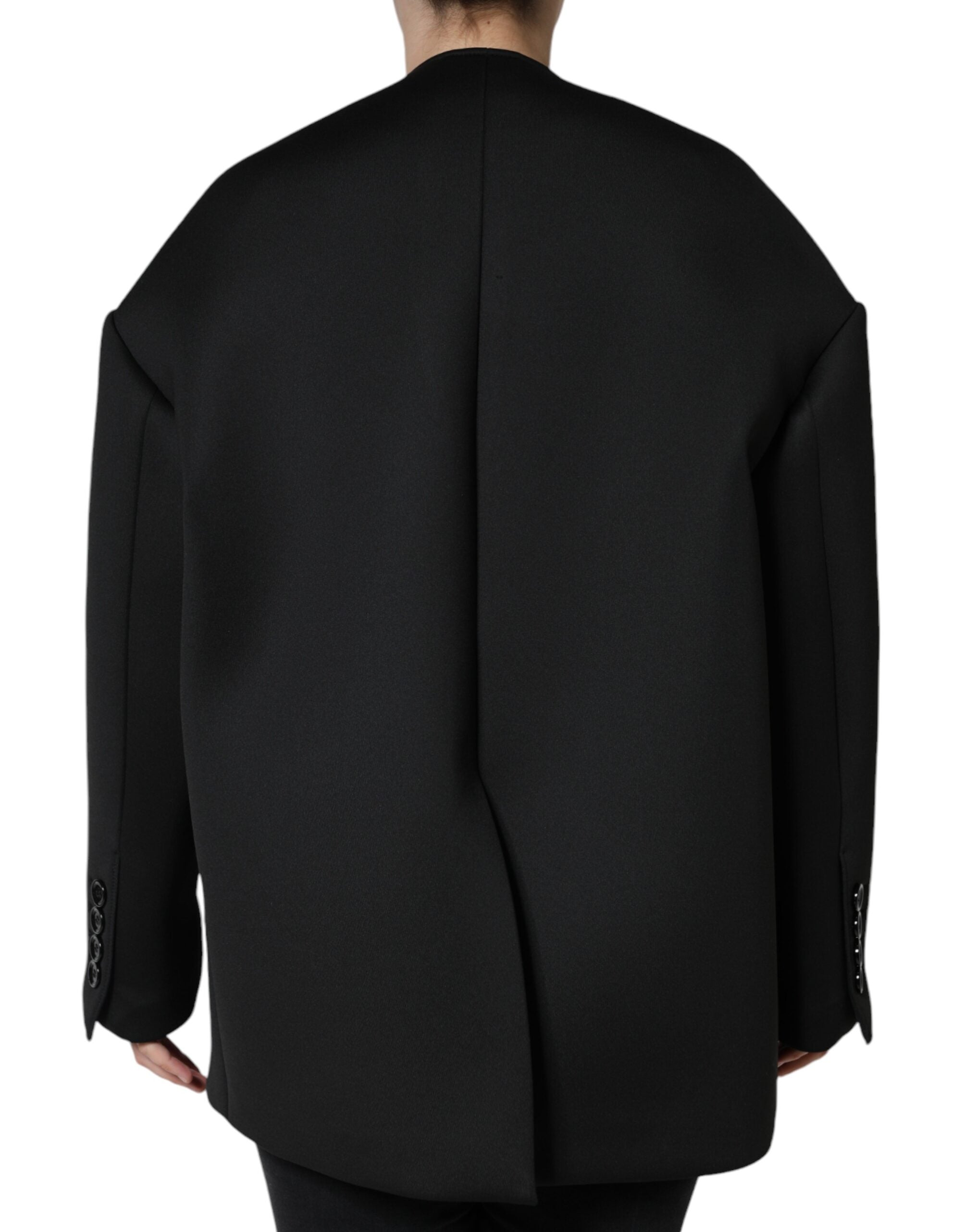 New Dolce & Gabbana Black Double Breasted Coat Jacket