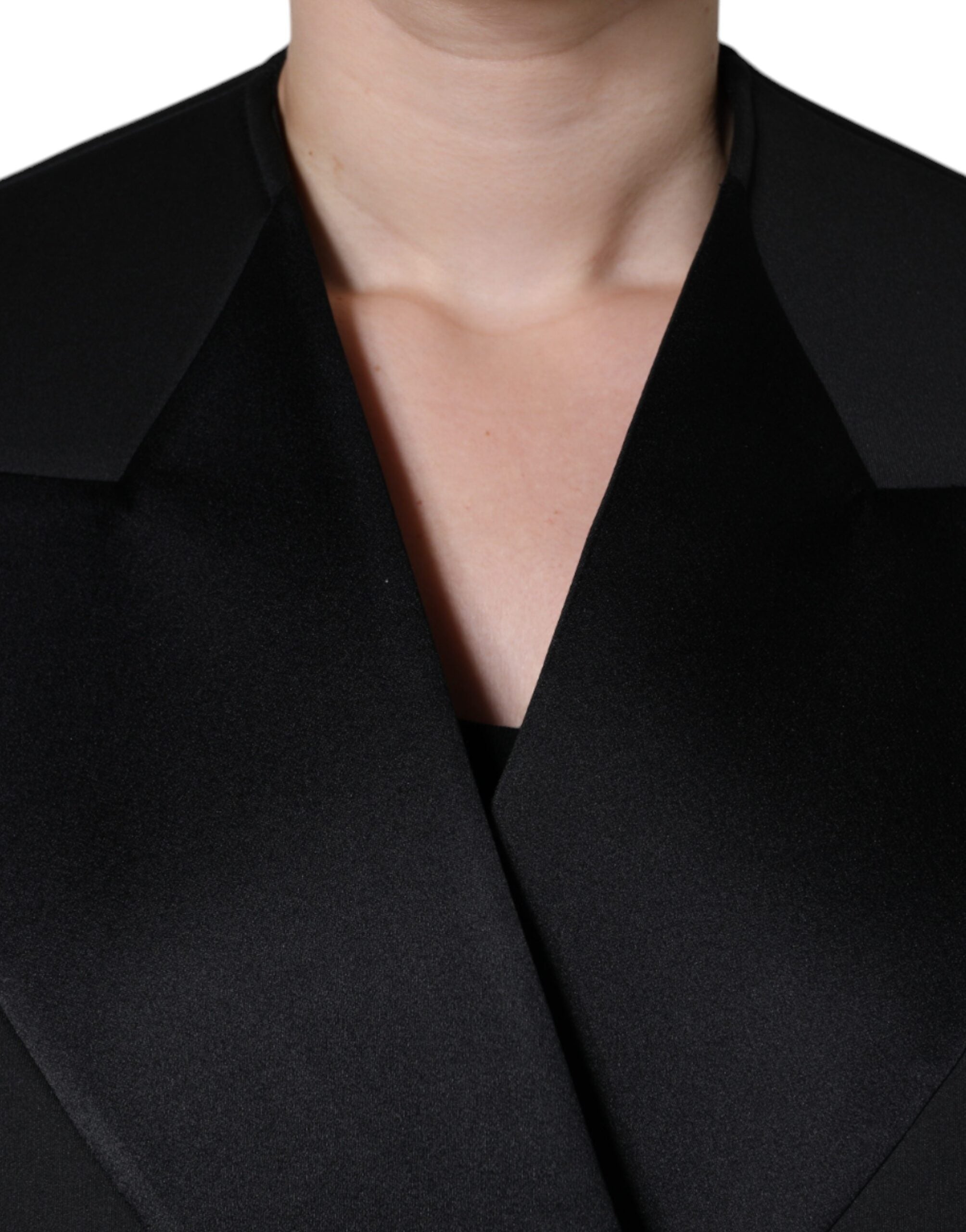 New Dolce & Gabbana Black Double Breasted Coat Jacket