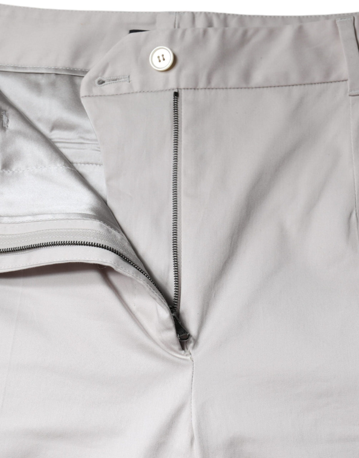 New Dolce & Gabbana White Cotton Mid Waist Cropped Skinny Pants