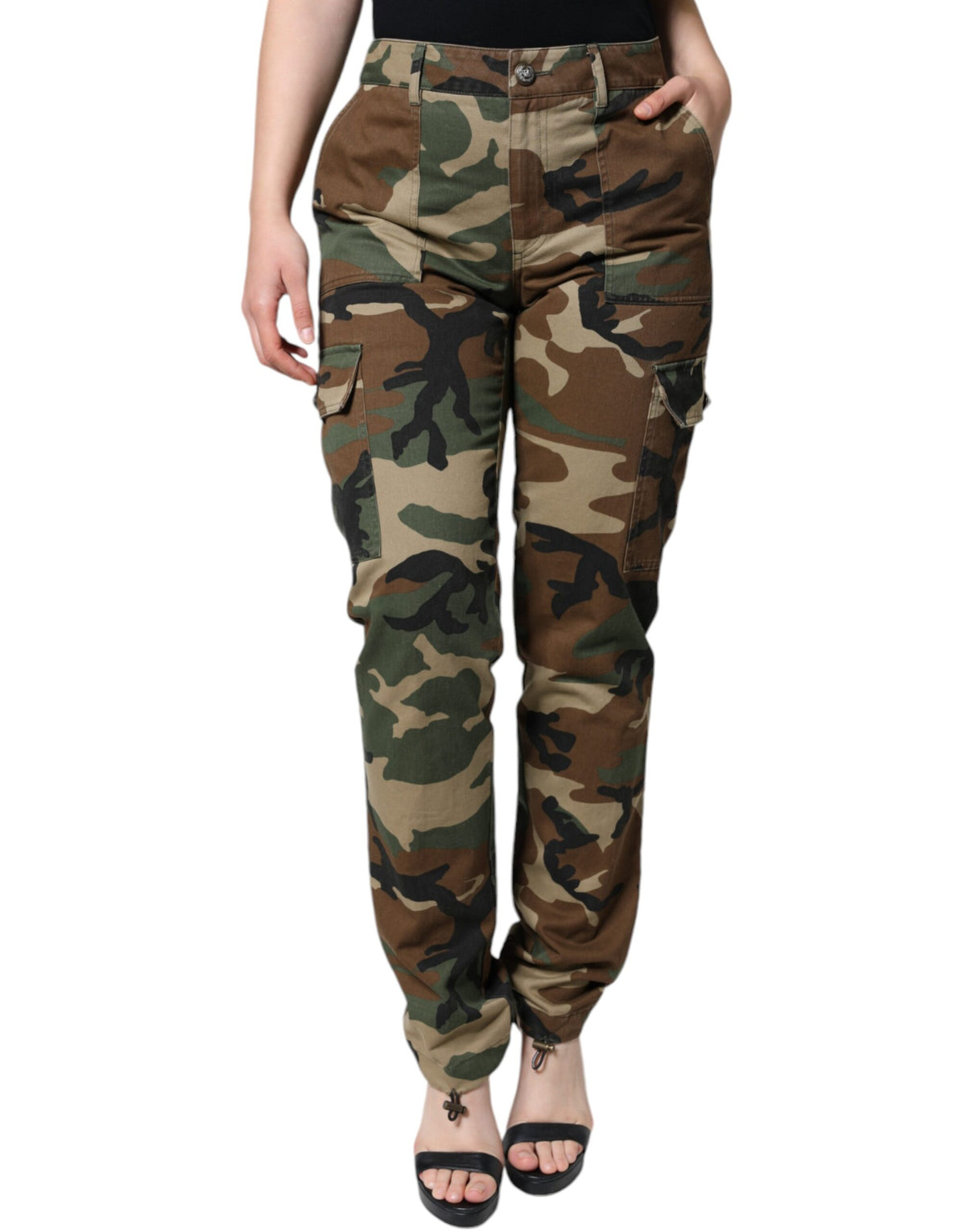 New Dolce & Gabbana Multicolor Camouflage Cargo Pants