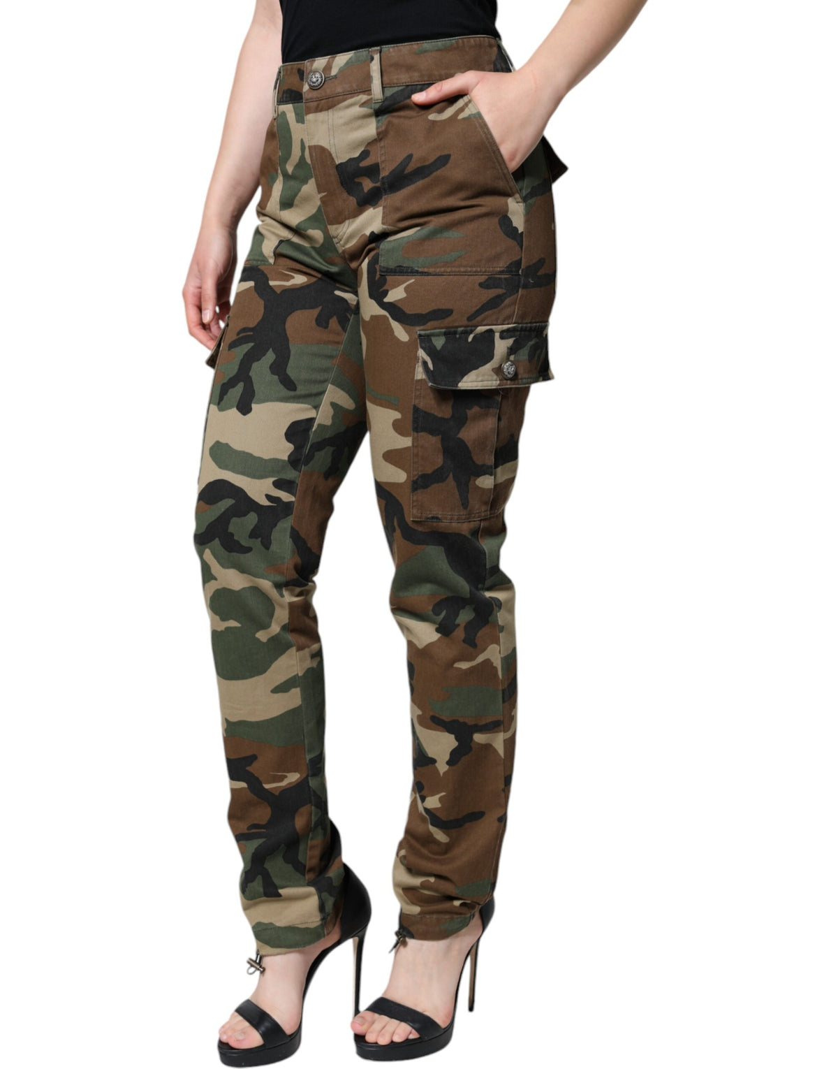 New Dolce & Gabbana Multicolor Camouflage Cargo Pants