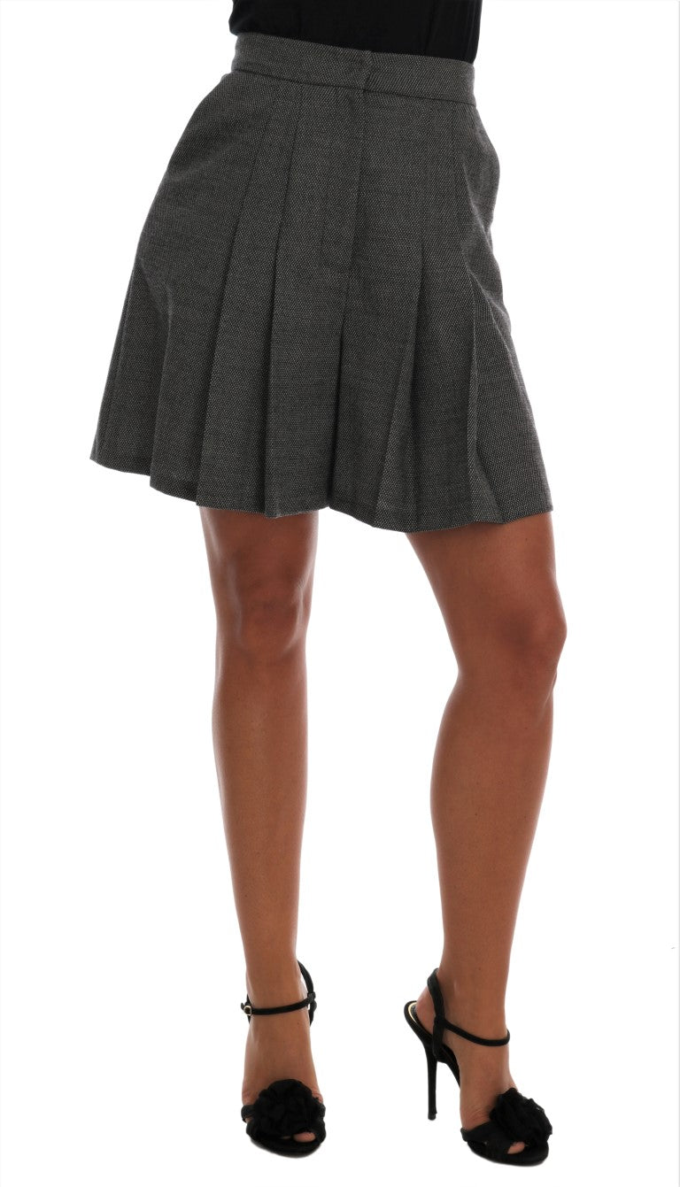 Dolce & Gabbana Gray Wool High Waist Mini Shorts - PreLoved & Luxe