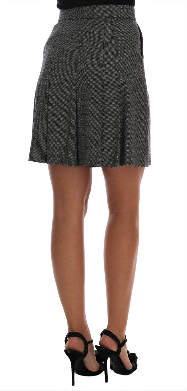 Dolce & Gabbana Gray Wool High Waist Mini Shorts - PreLoved & Luxe