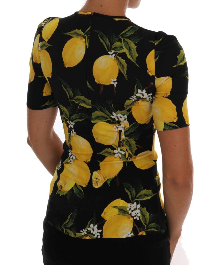 Dolce & Gabbana Multicolor Lemon Silk Stretch T-Shirt - PreLoved & Luxe