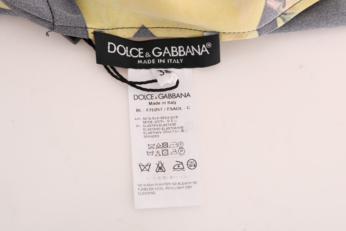 Dolce & Gabbana Multicolor Lemon Silk Stretch T-Shirt - PreLoved & Luxe
