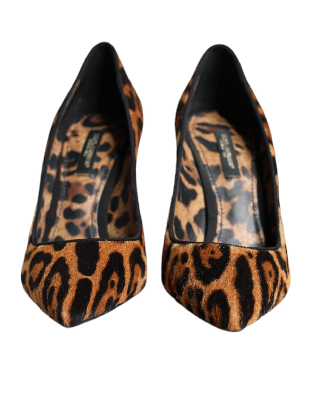 New Dolce & Gabbana Brown Leopard Calf Hair Heels Pumps Shoes
