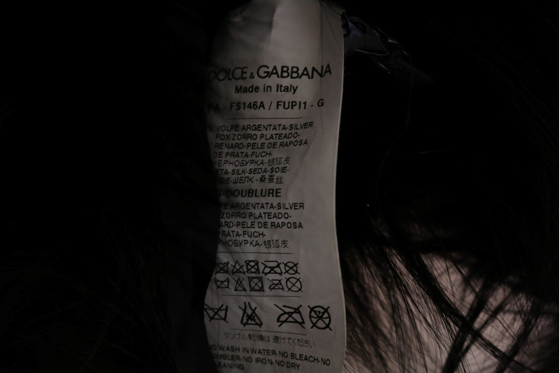 Dolce & Gabbana Black Silver Fox Fur Scarf - PreLoved & Luxe