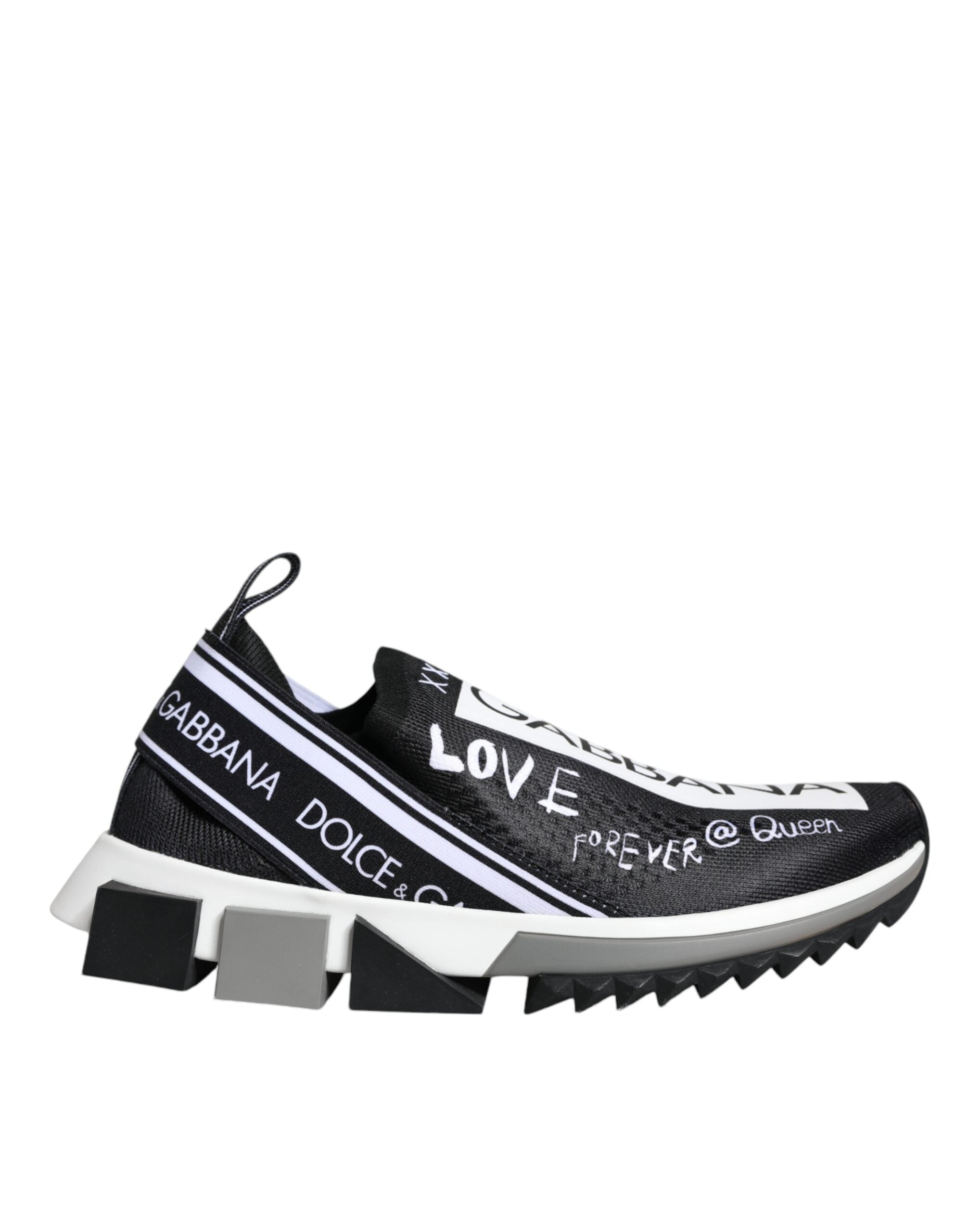New Dolce & Gabbana Black White Sorrento Low Top Sneakers Shoes