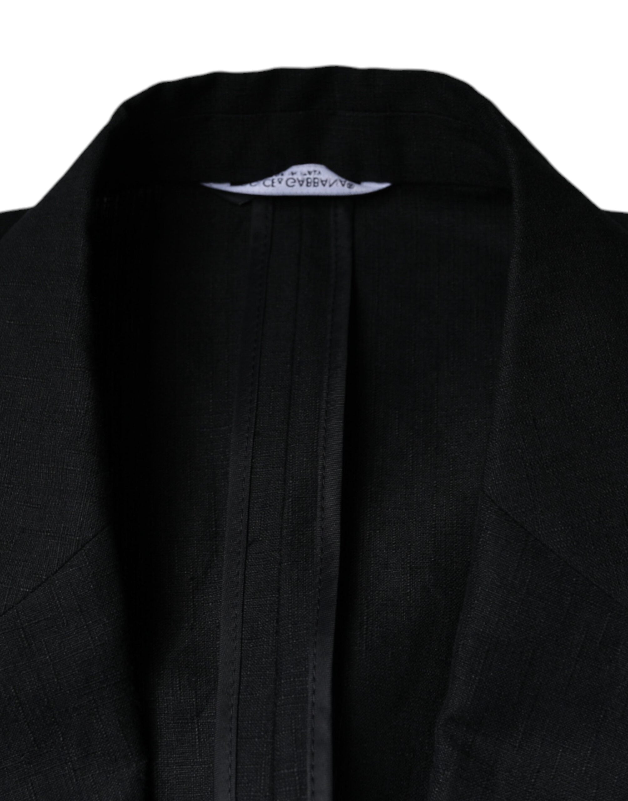 Dolce & Gabbana Dark Blue Linen Double Breasted Dress Blazer