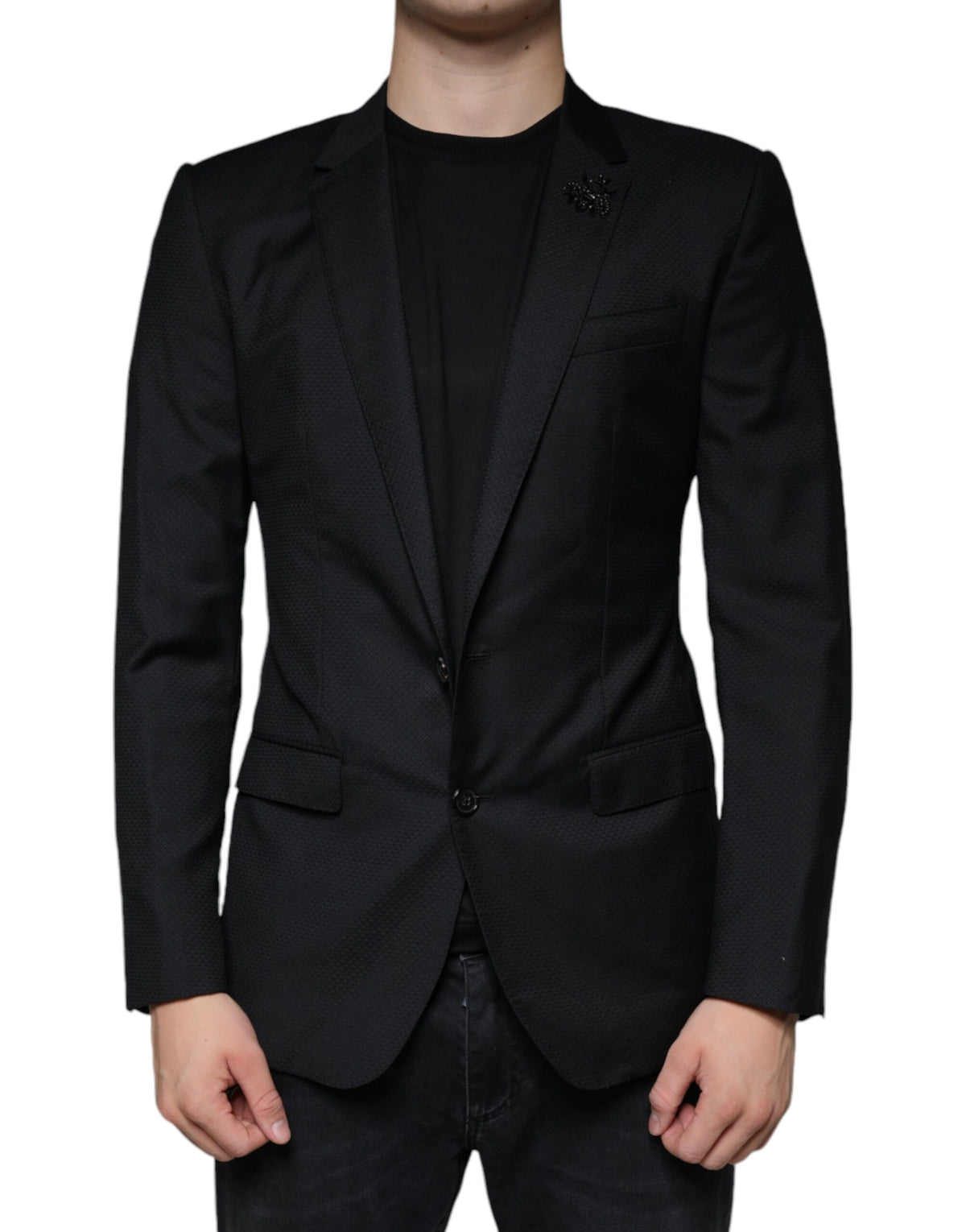 New Dolce & Gabbana Black MARTINI Bee Single Breasted Blazer