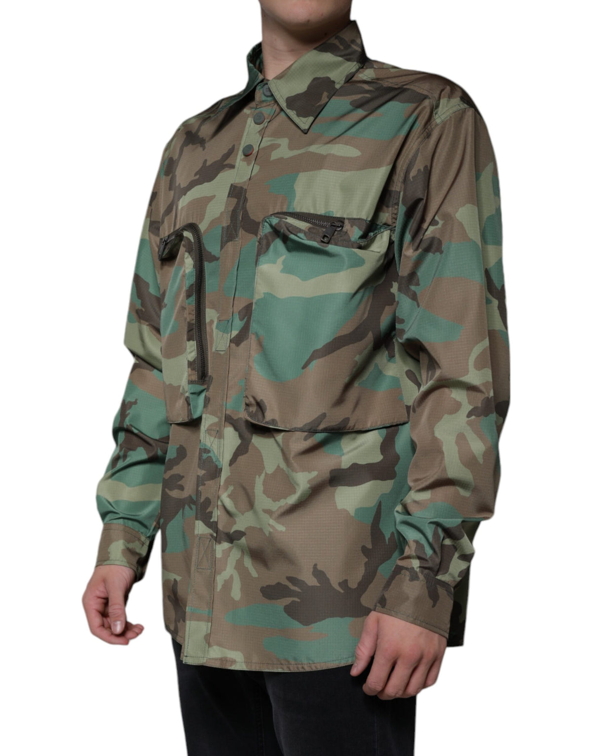 New Dolce & Gabbana Camouflage Button Down Shirt