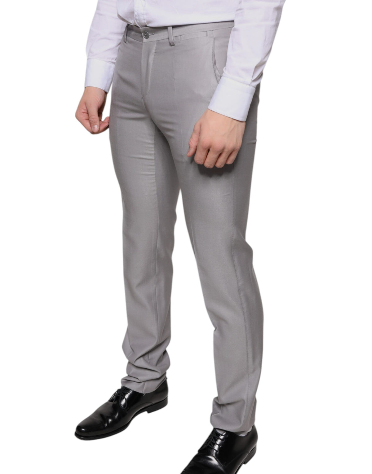 New Dolce & Gabbana Light Gray Wool Dress Pants