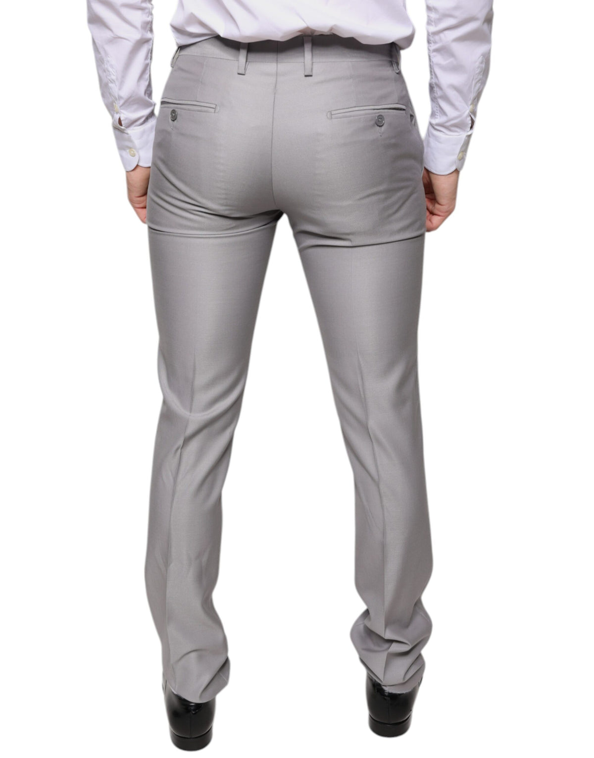 New Dolce & Gabbana Light Gray Wool Dress Pants