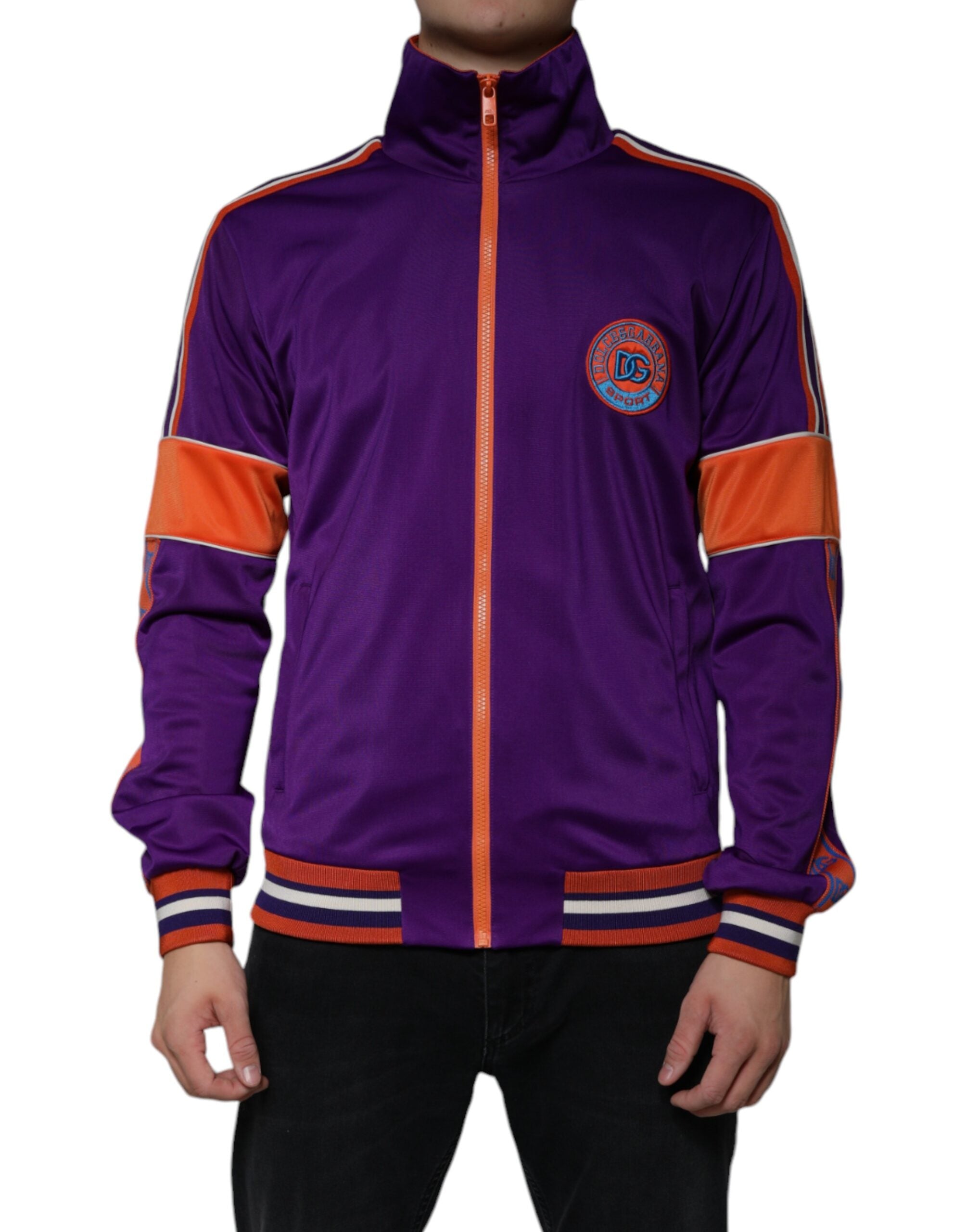 Dolce & Gabbana Purple Full Zip Long Sleeve Sweater