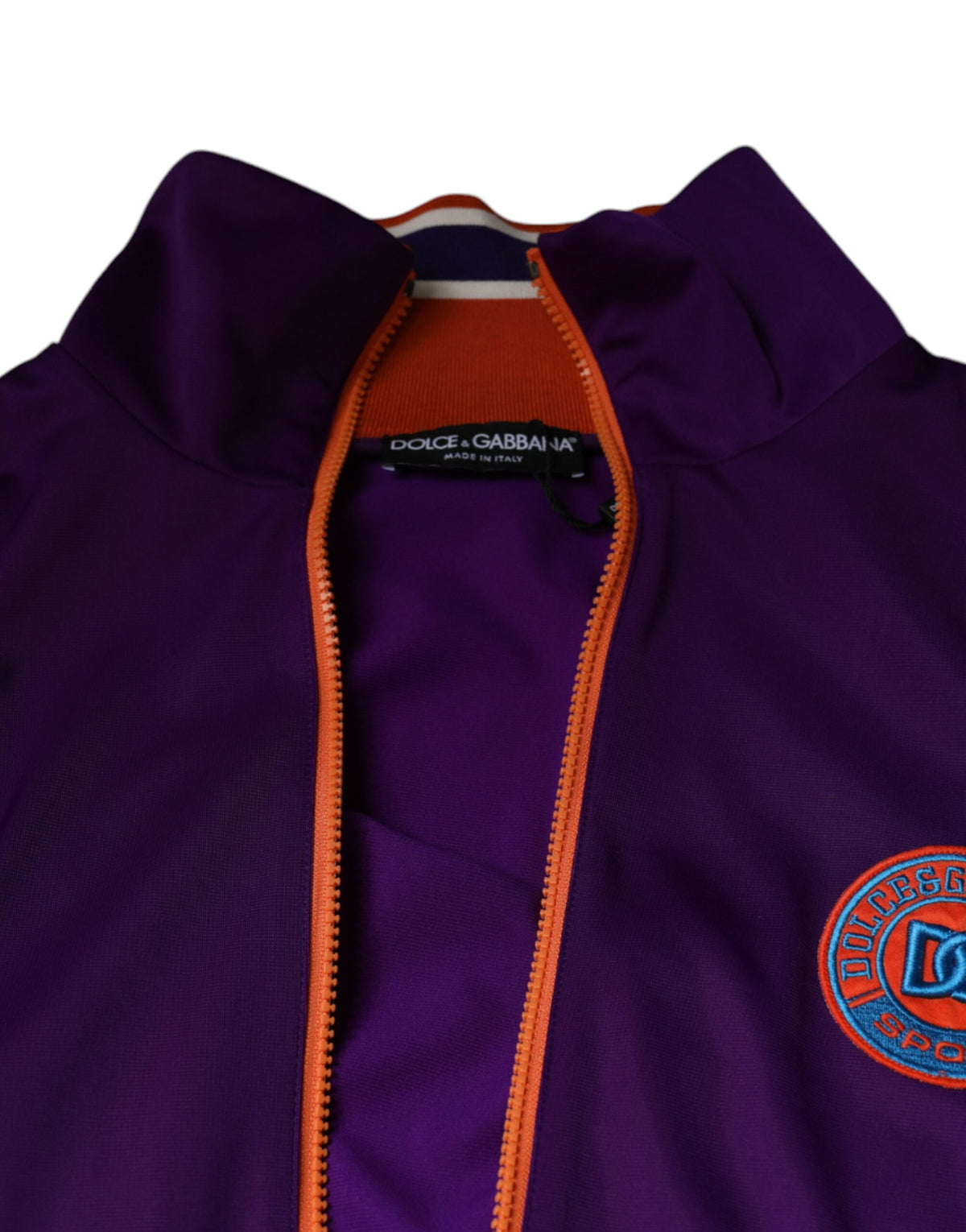 New Dolce & Gabbana Purple Full Zip Long Sleeve Sweater