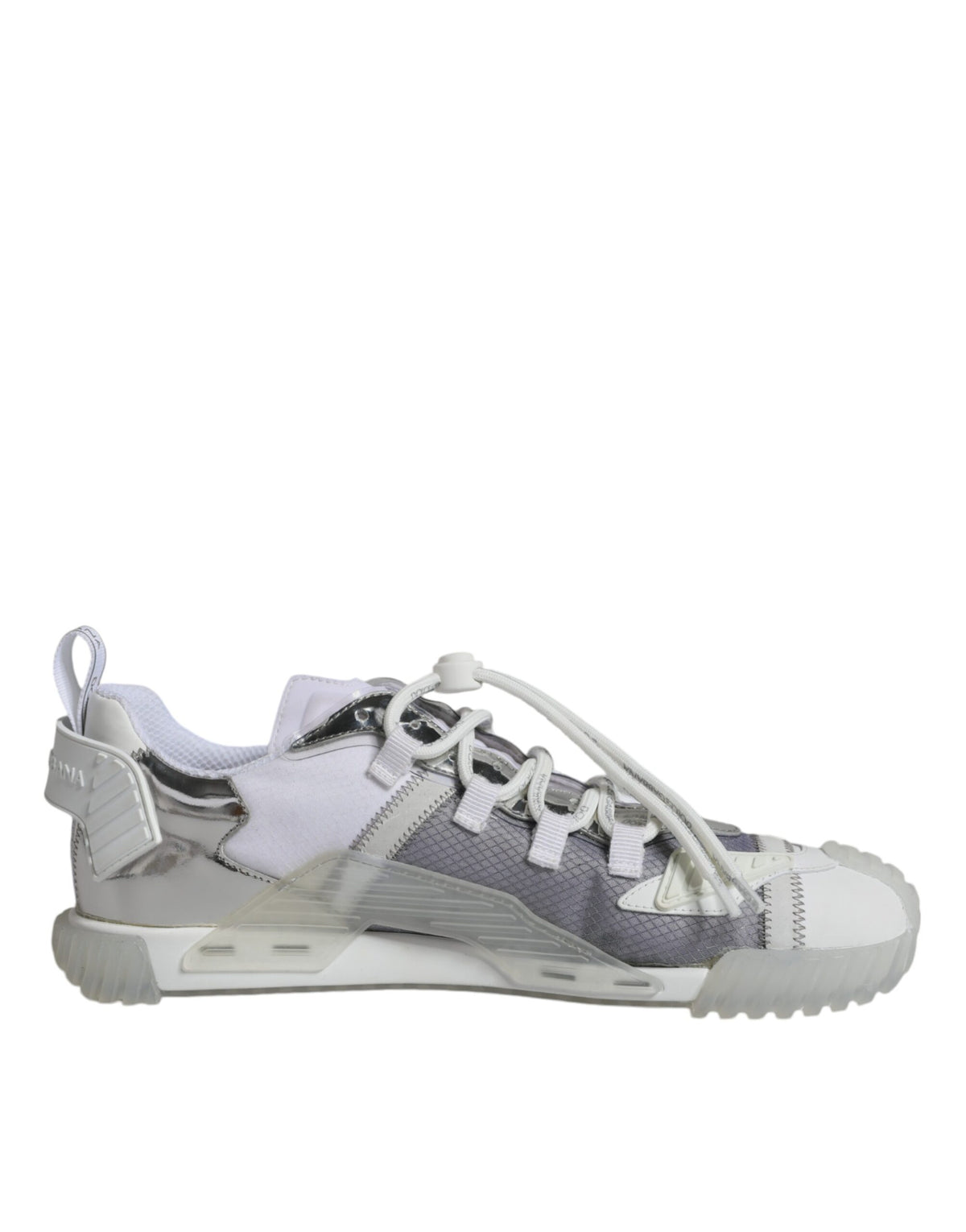 New Dolce & Gabbana White Silver Low Top NS1 Sneakers Shoes