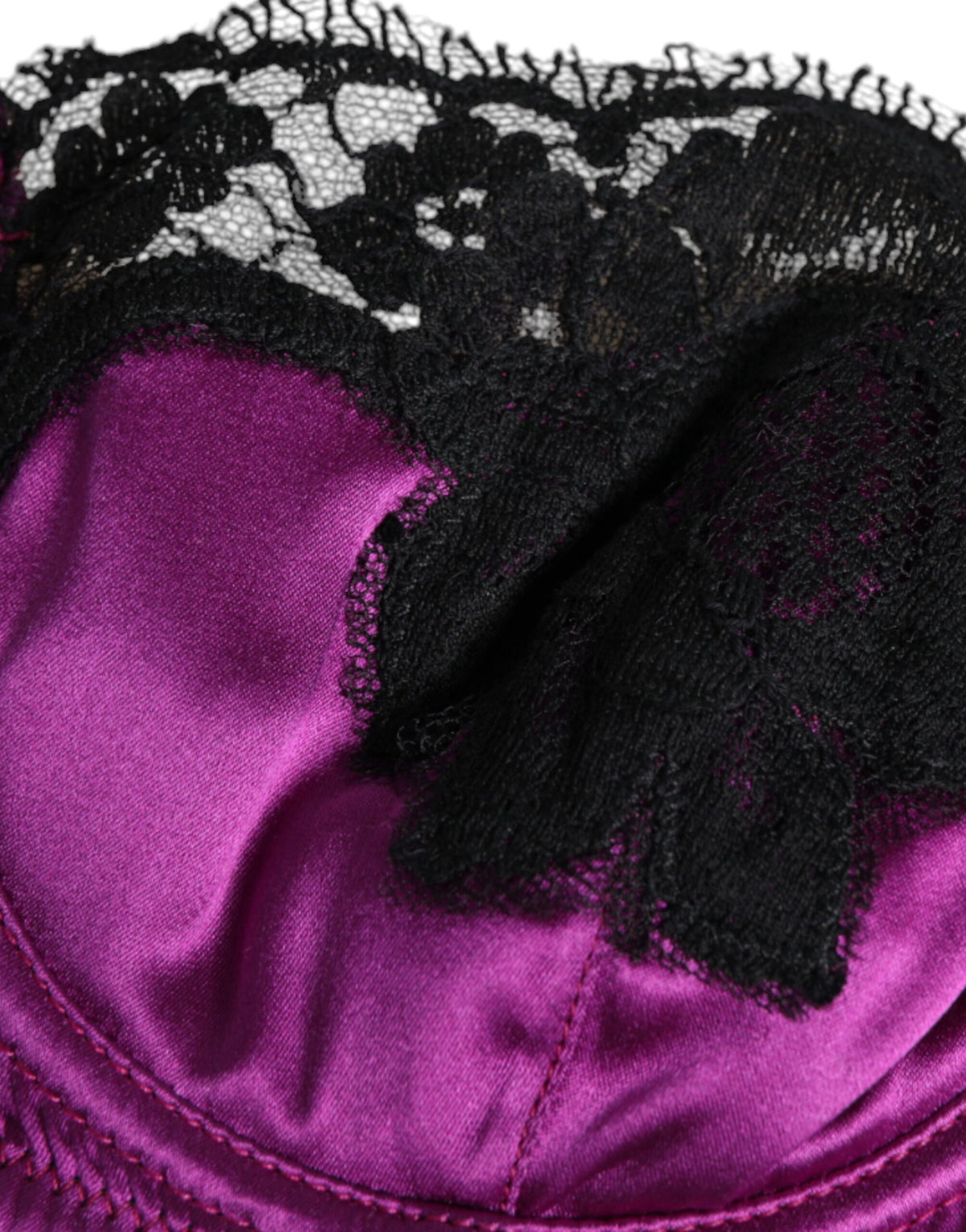 New Dolce & Gabbana Purple Silk Underwired Balconette Bra Underwear