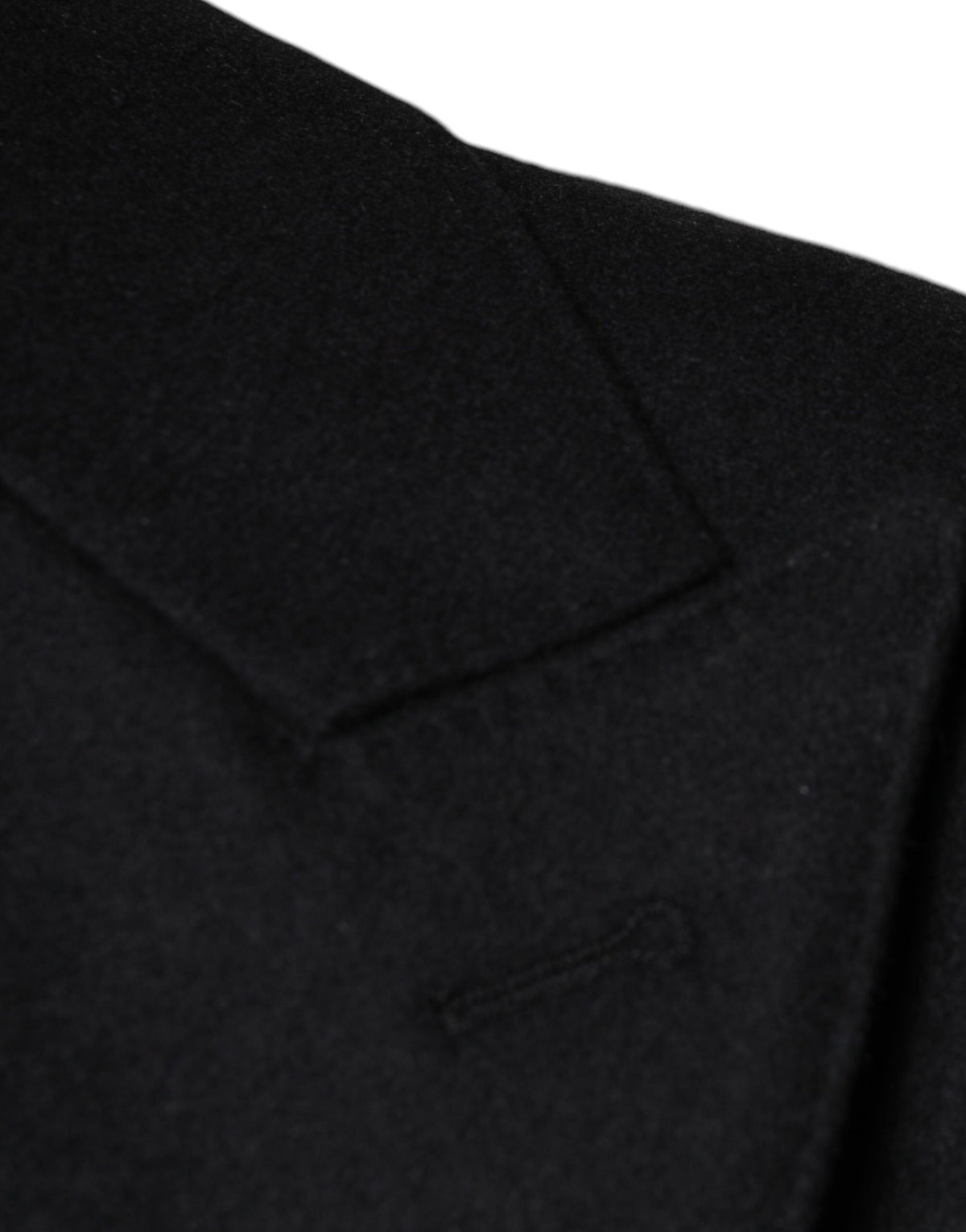 New Dolce & Gabbana Black Wool Double Breasted Men Coat Jacket