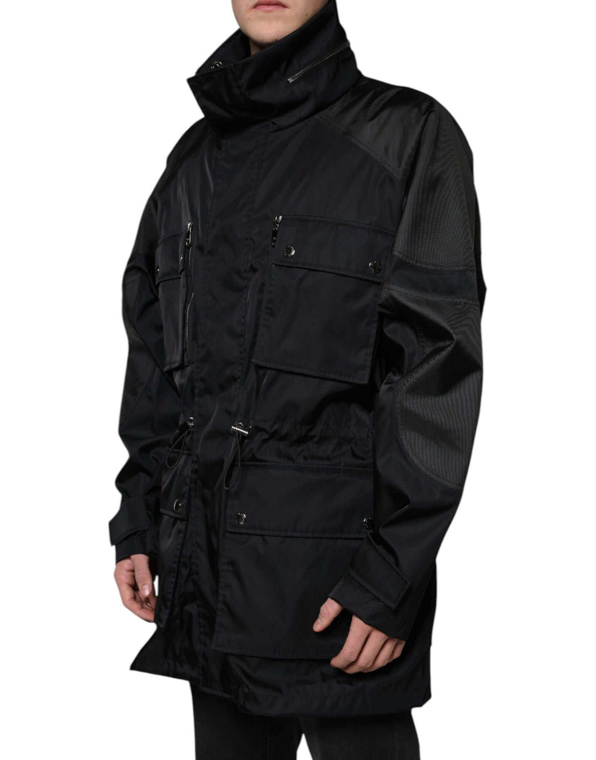New Dolce & Gabbana Black Nylon Winter Men Parka Coat Jacket