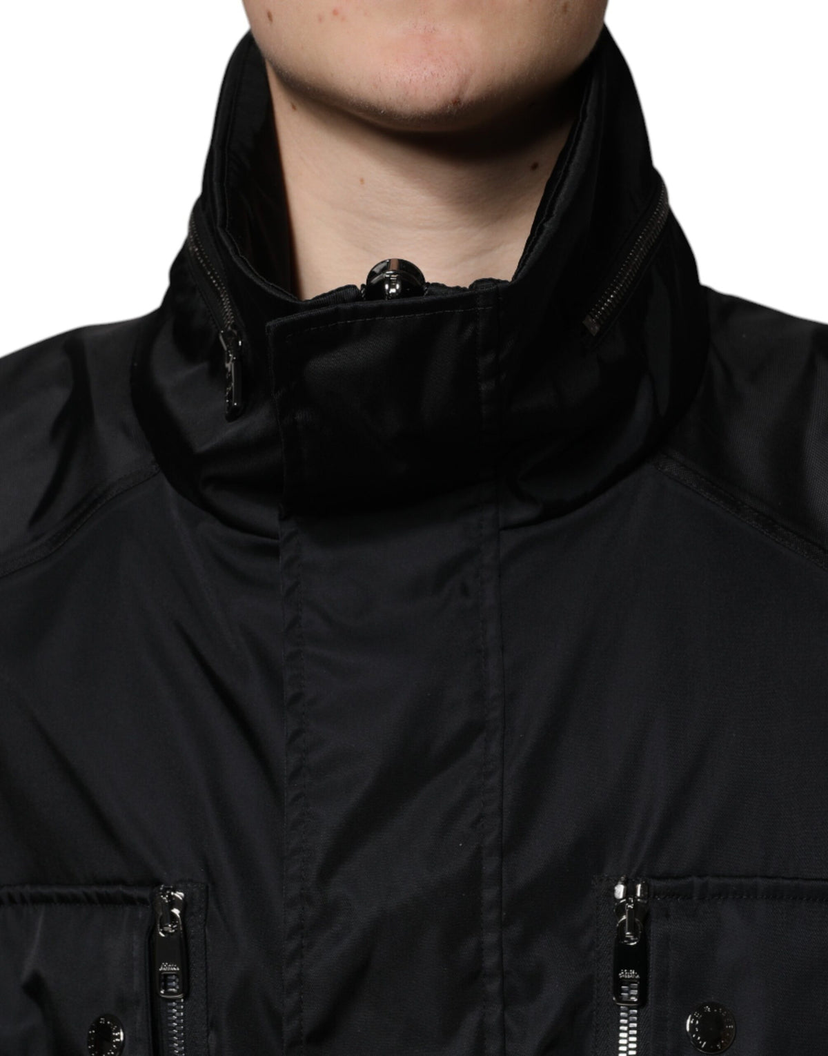 New Dolce & Gabbana Black Nylon Winter Men Parka Coat Jacket