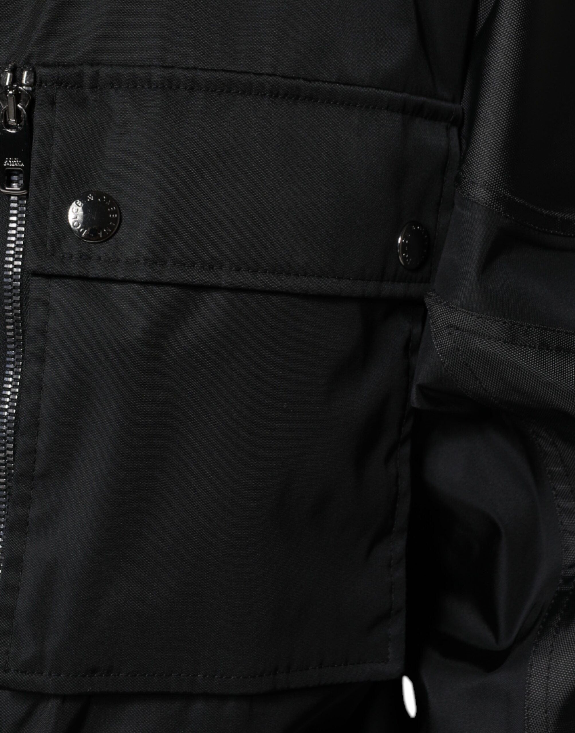 New Dolce & Gabbana Black Nylon Winter Men Parka Coat Jacket