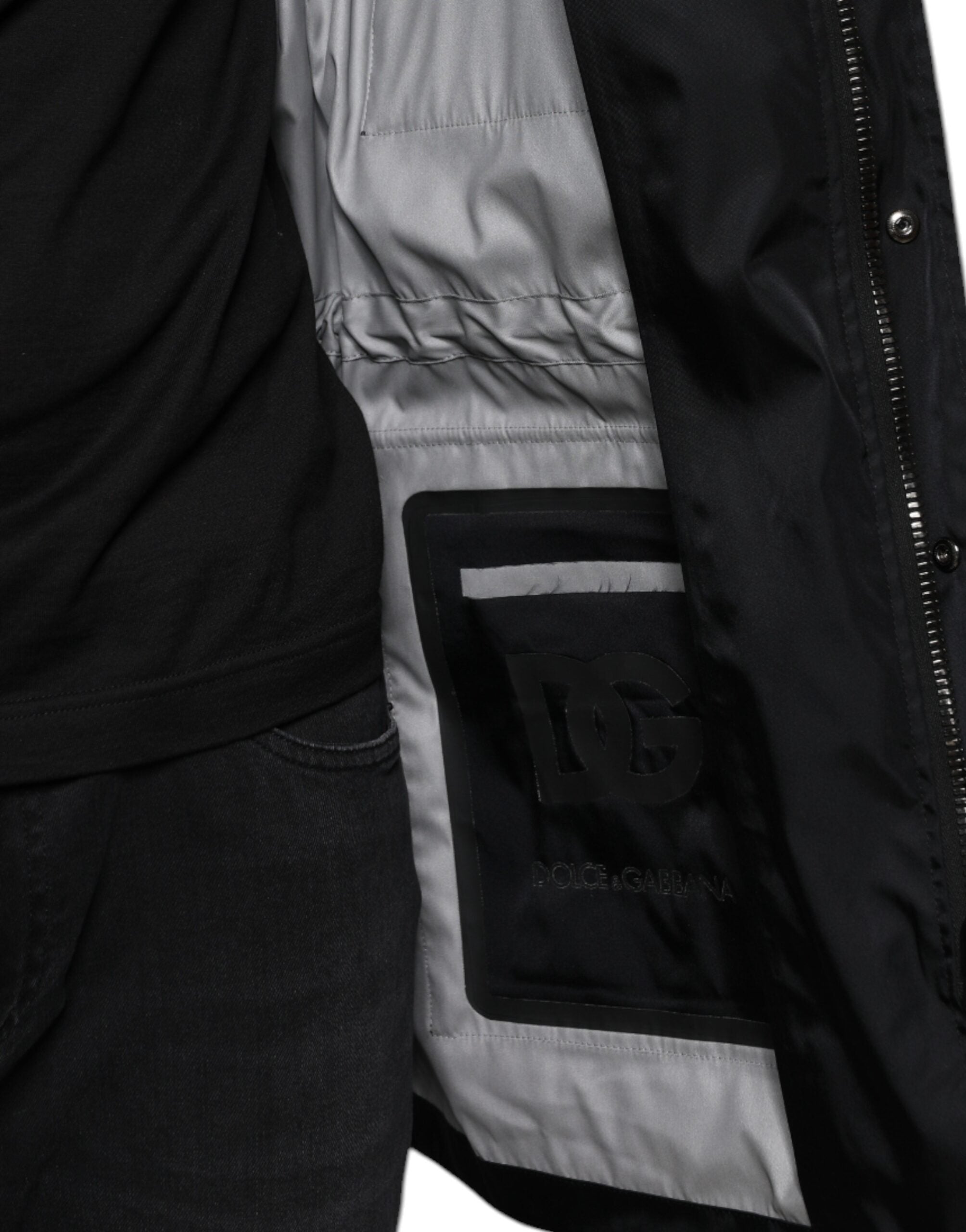New Dolce & Gabbana Black Nylon Winter Men Parka Coat Jacket