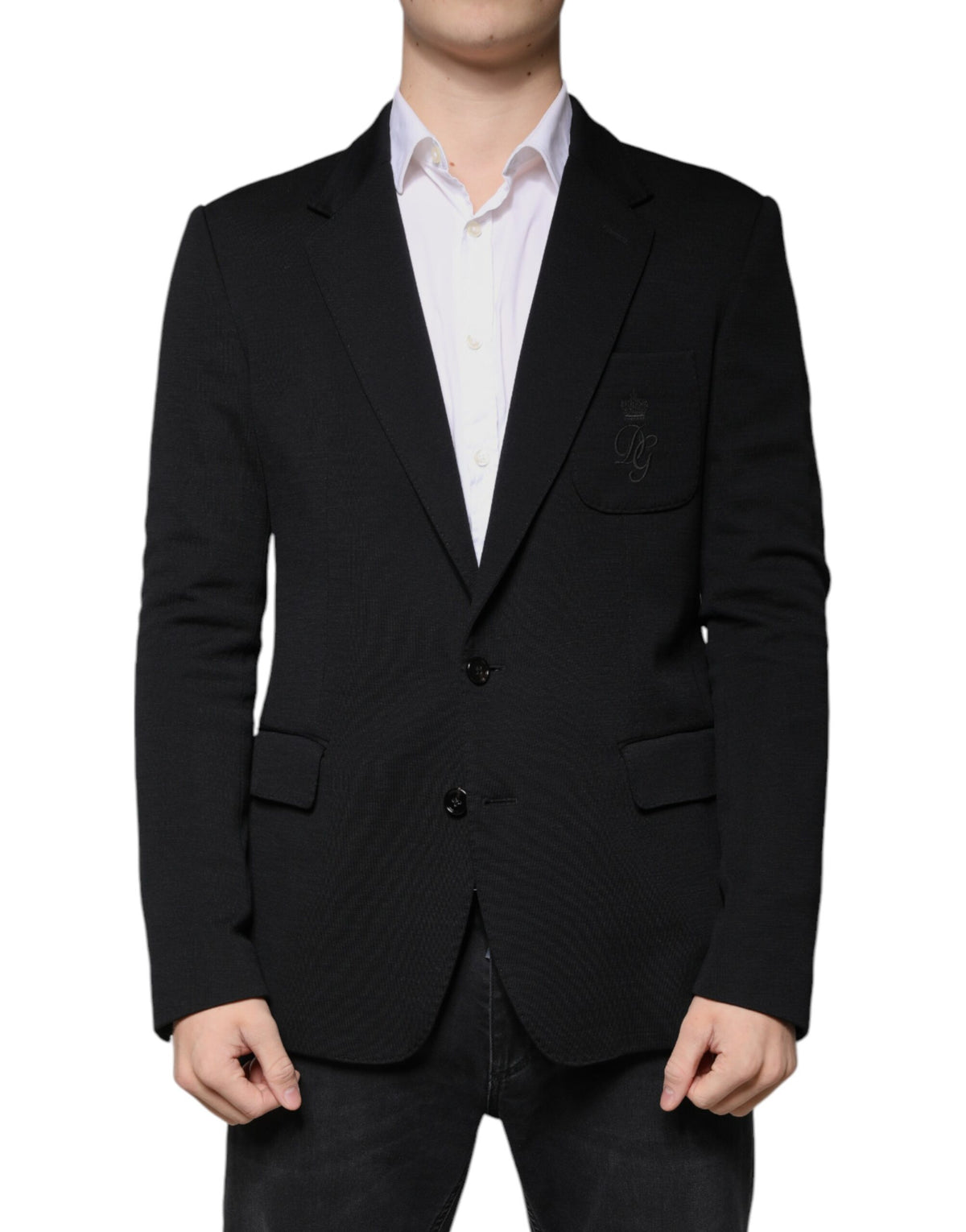 New Dolce & Gabbana Black Wool Single Breasted Formal Blazer
