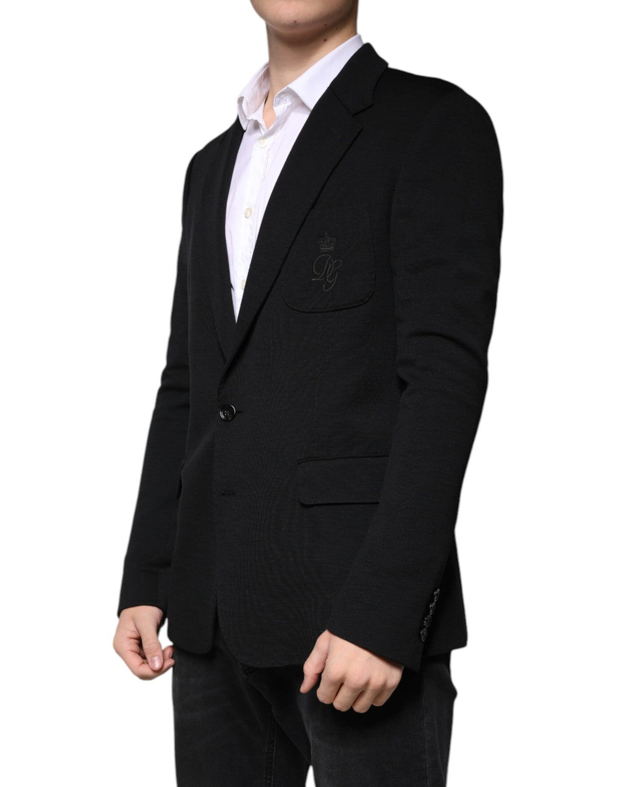 New Dolce & Gabbana Black Wool Single Breasted Formal Blazer
