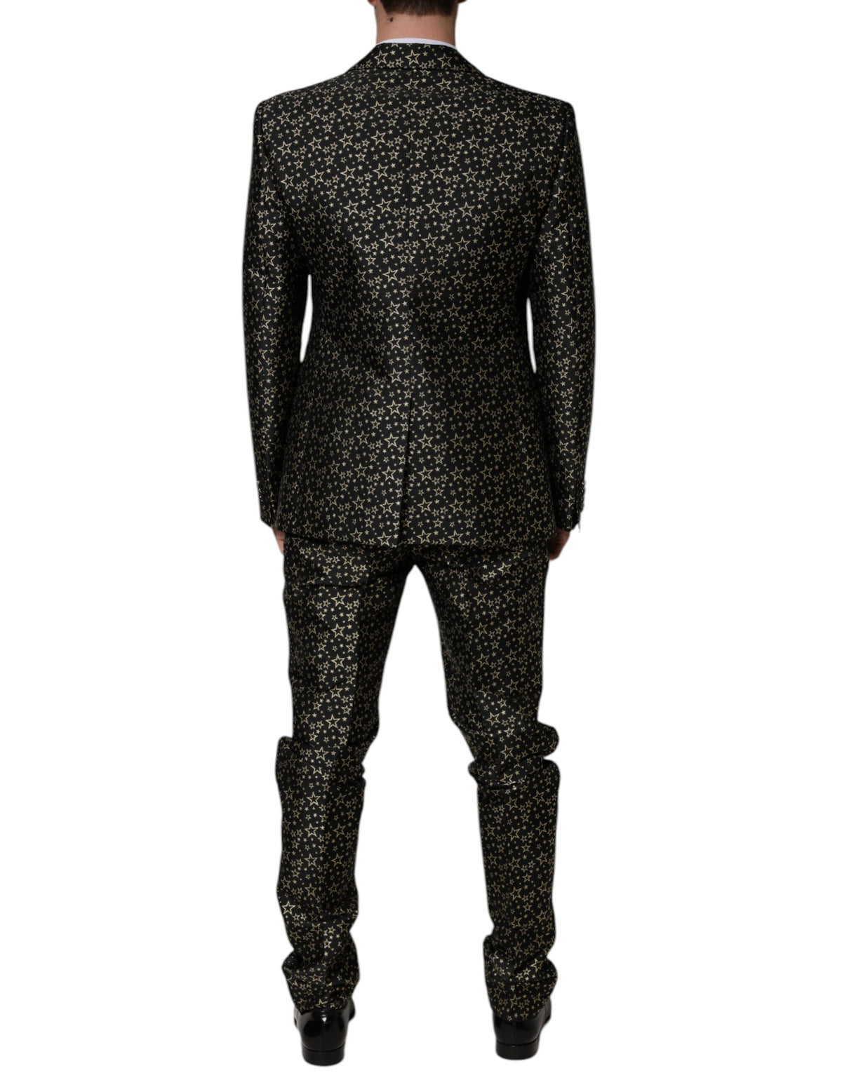 New Dolce & Gabbana Dark Gray Stars Jacquard SICILIA 2 Piece Suit
