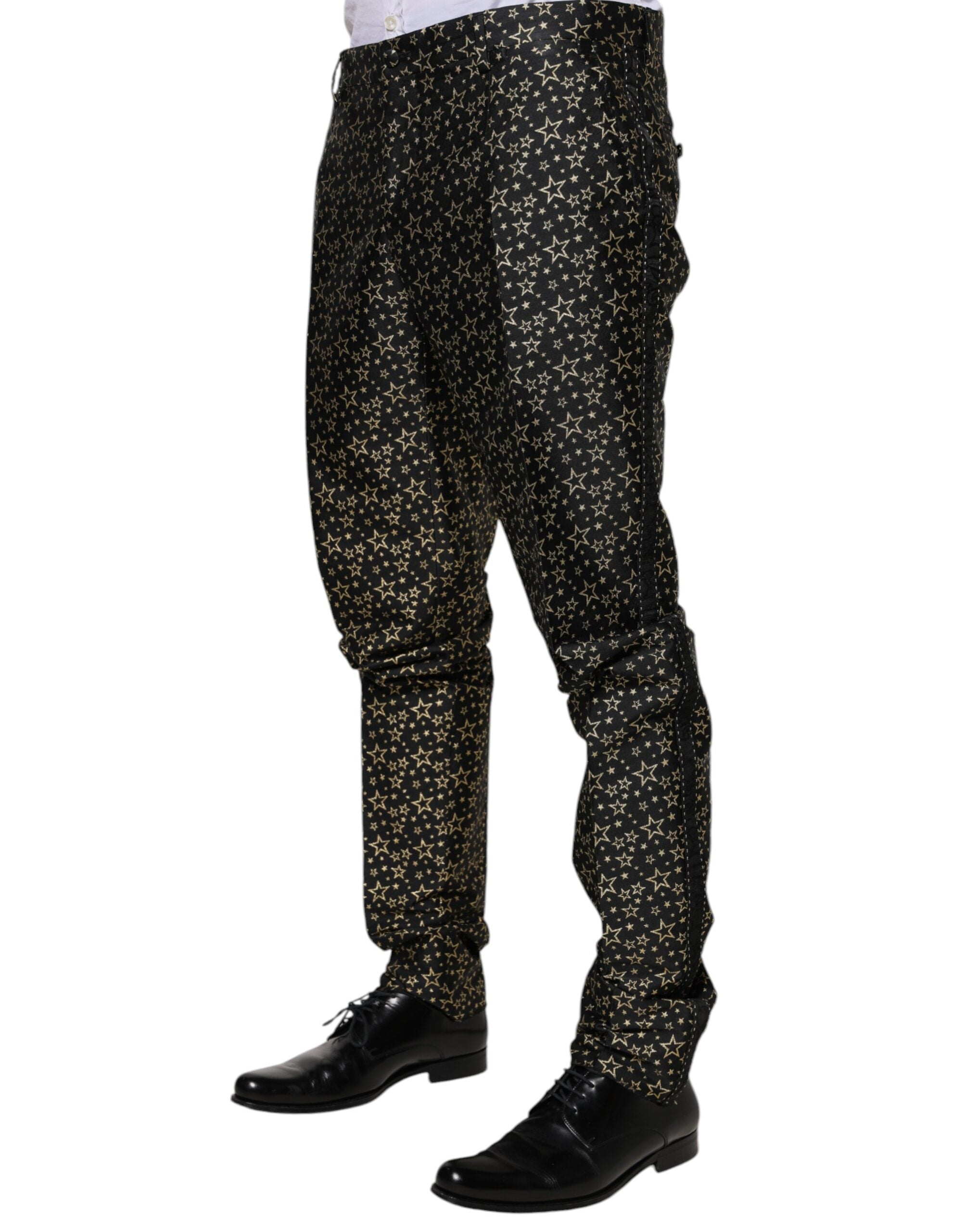 Dolce & Gabbana Dark Gray Stars Jacquard SICILIA 2 Piece Suit